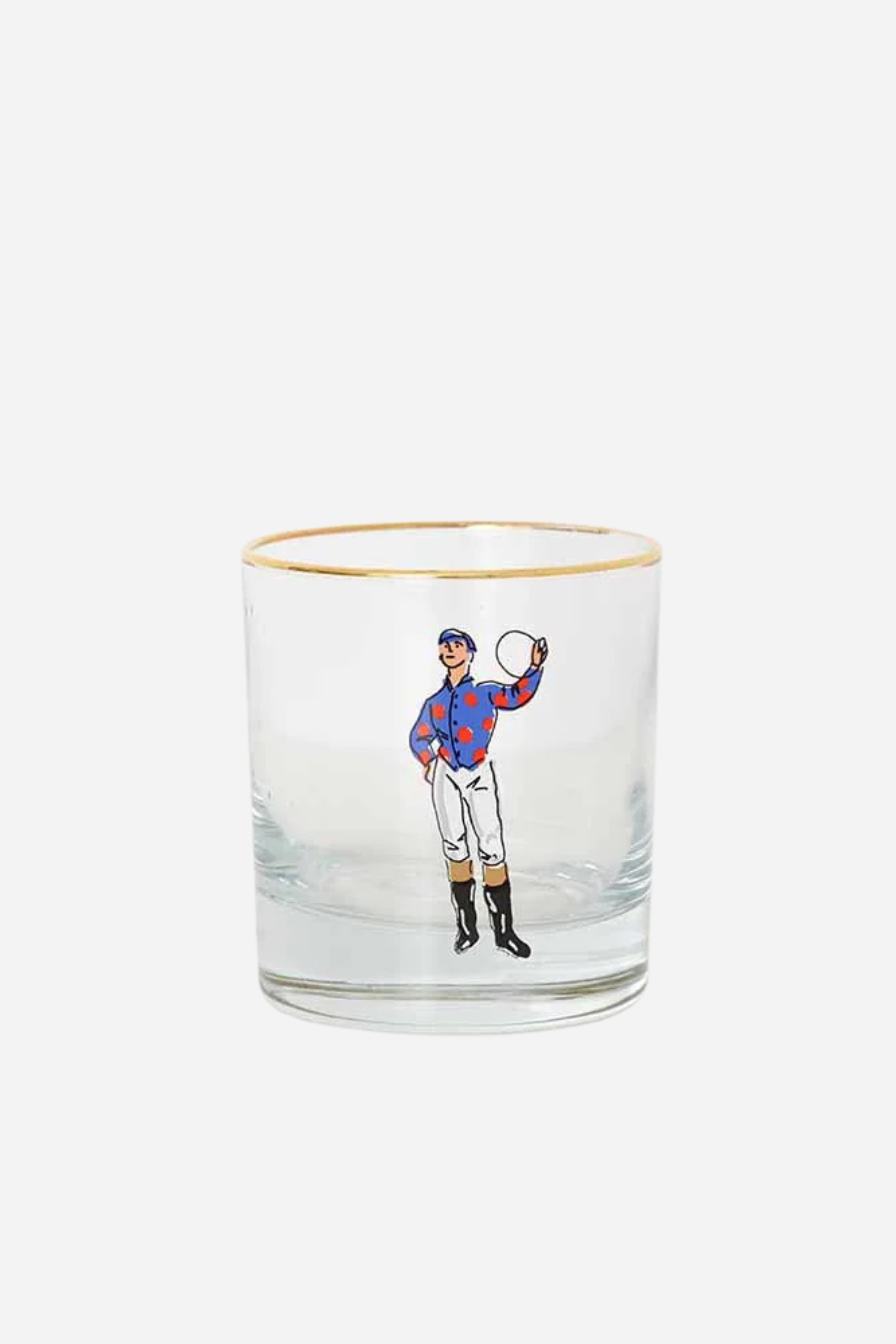pomegranate stylish equestrian jockey short drinking glass set