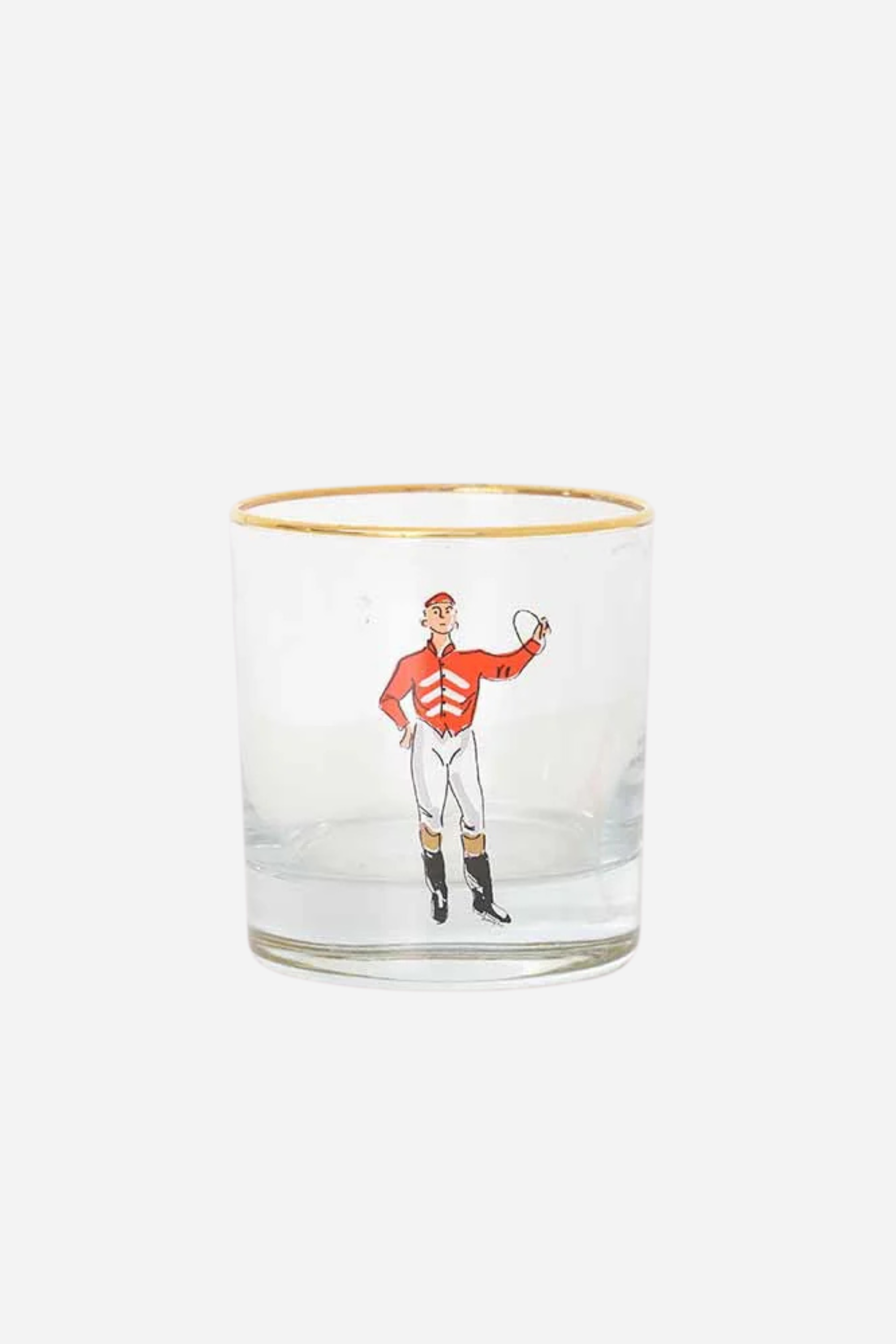 pomegranate stylish equestrian jockey short drinking glass set