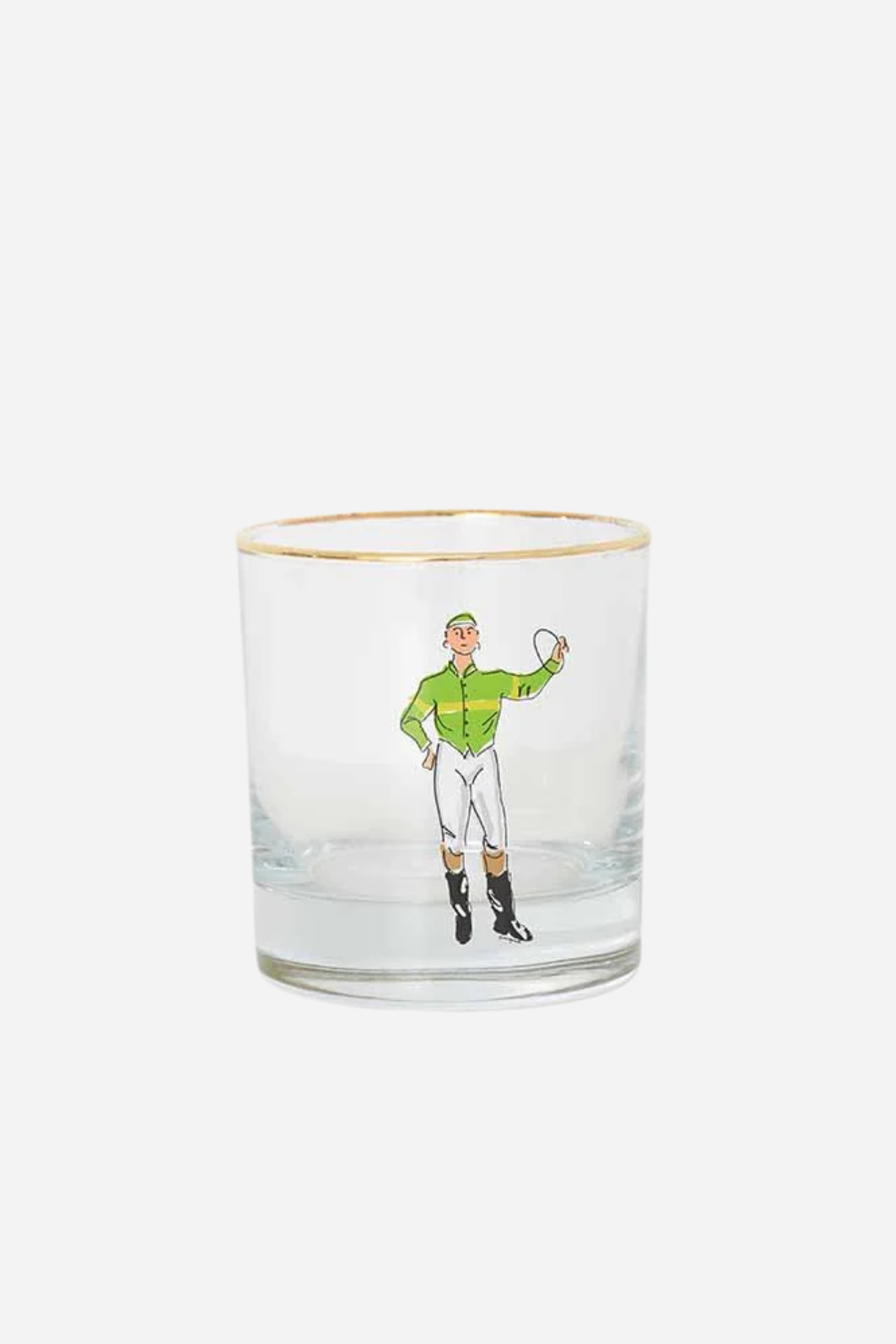 pomegranate stylish equestrian jockey short drinking glass set