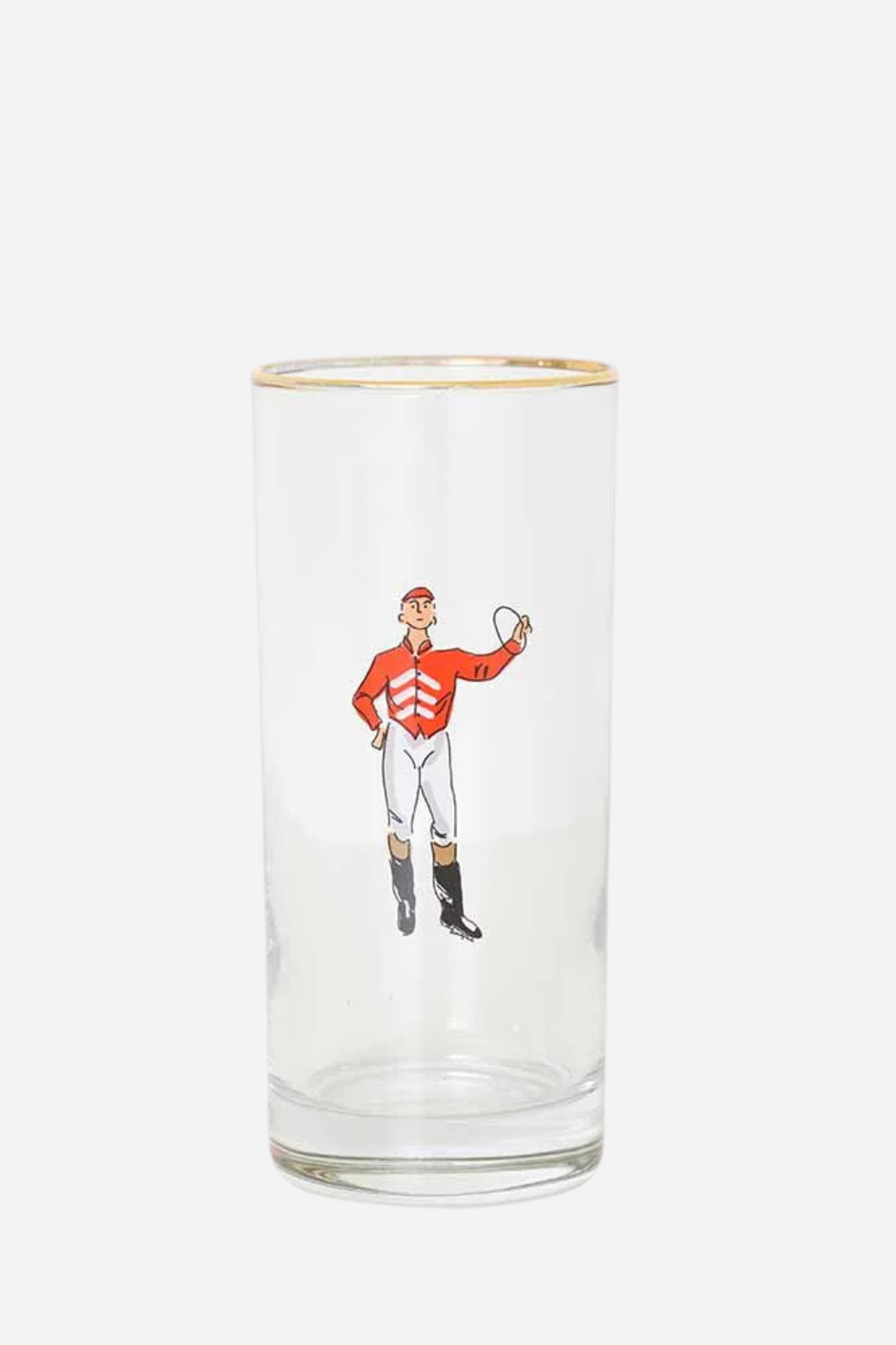 pomegranate stylish equestrian jockey tall drinking glass set