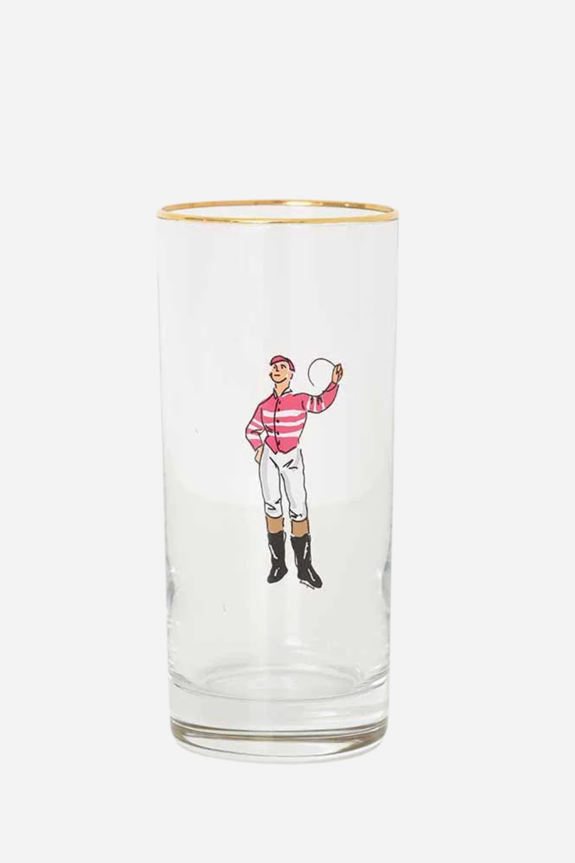 pomegranate stylish equestrian jockey tall drinking glass set