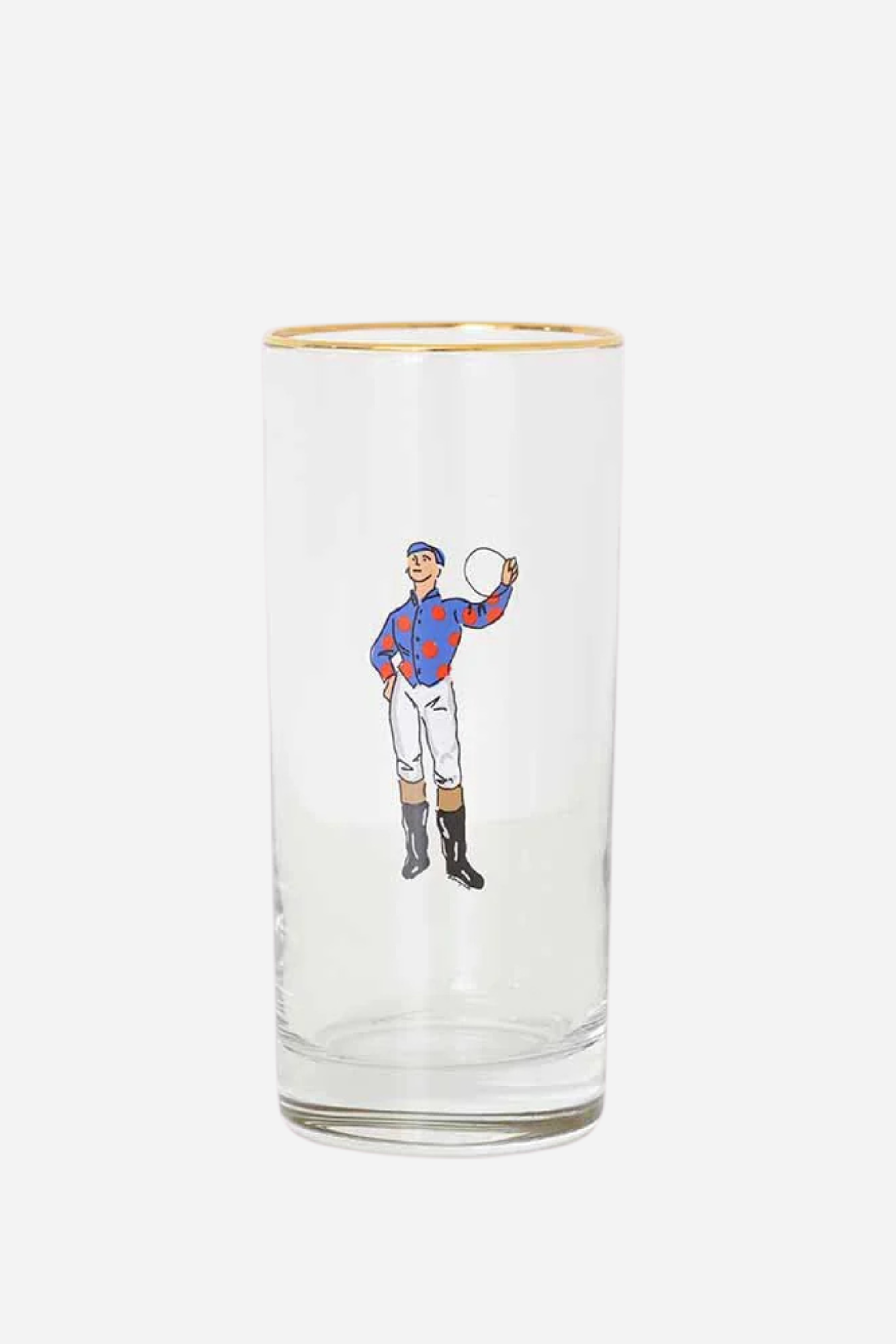 pomegranate stylish equestrian jockey tall drinking glass set