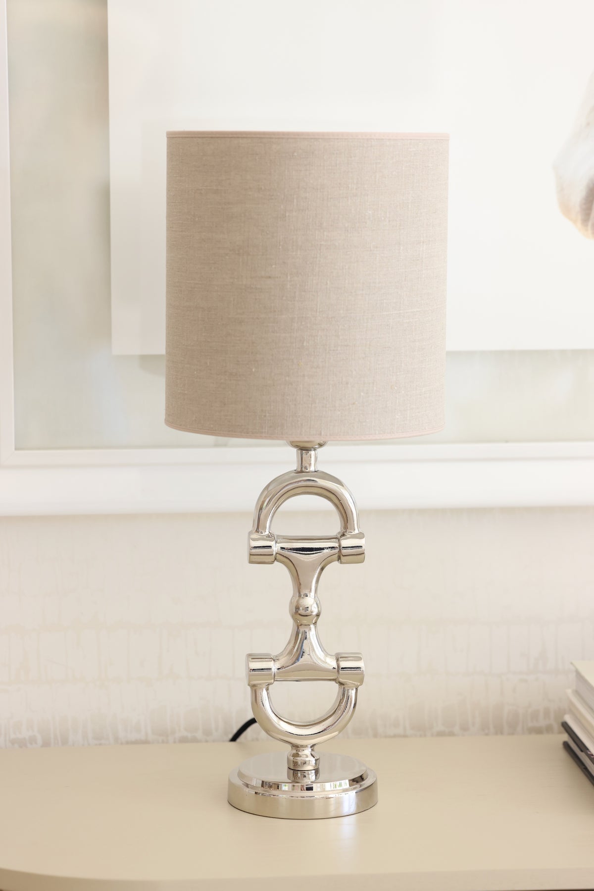 adamsbro stylish equestrian natural linen lampshade