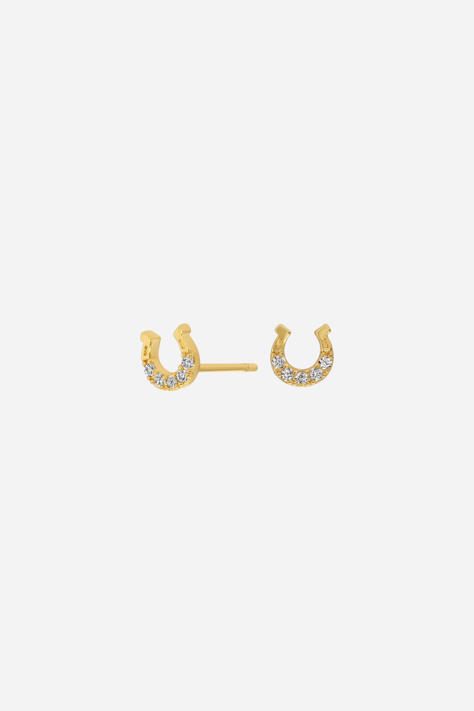 splendid iris stylish equestrian montana horseshoe pave stud earring set