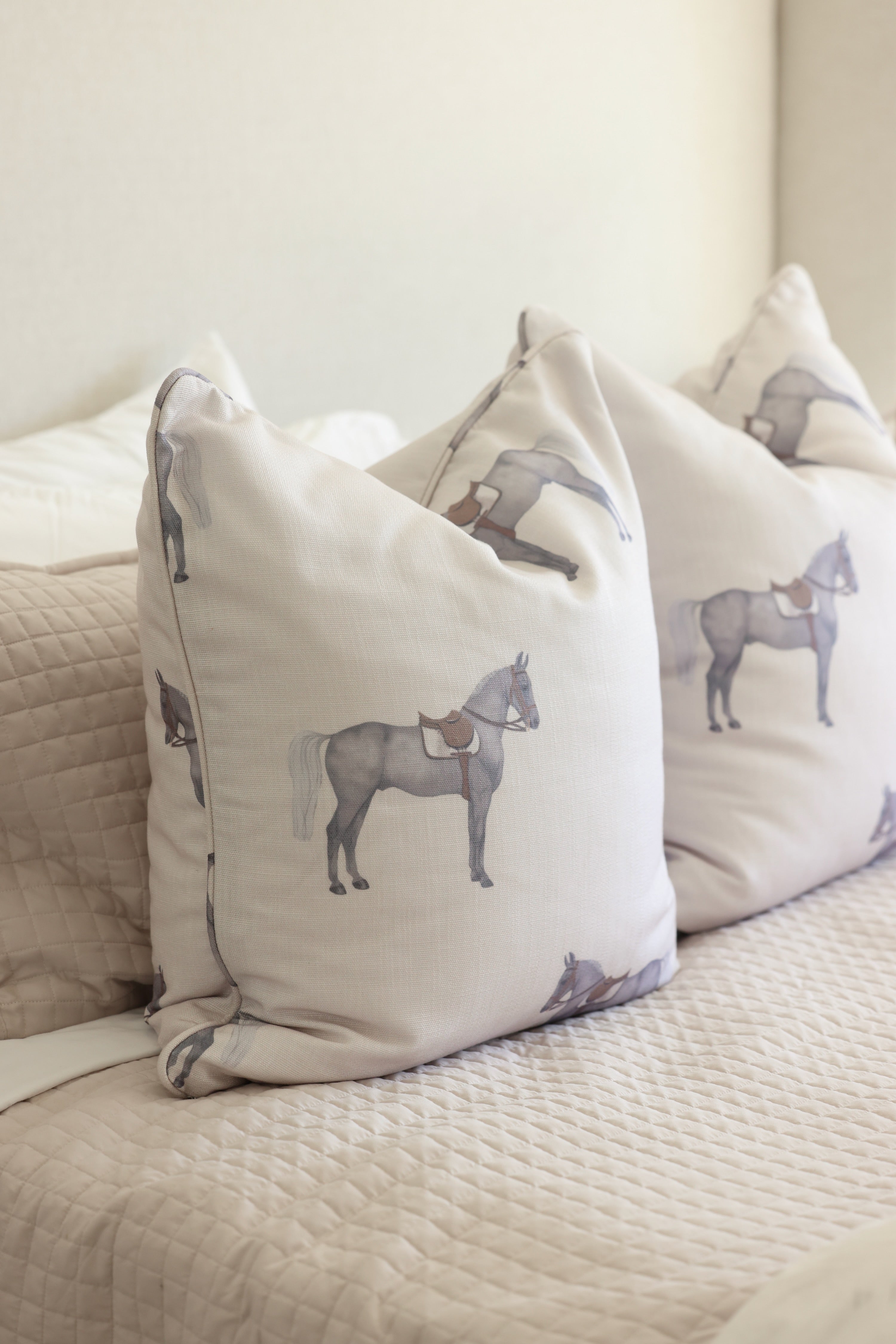 adamsbro stylish equestrian petit horse linen pillow