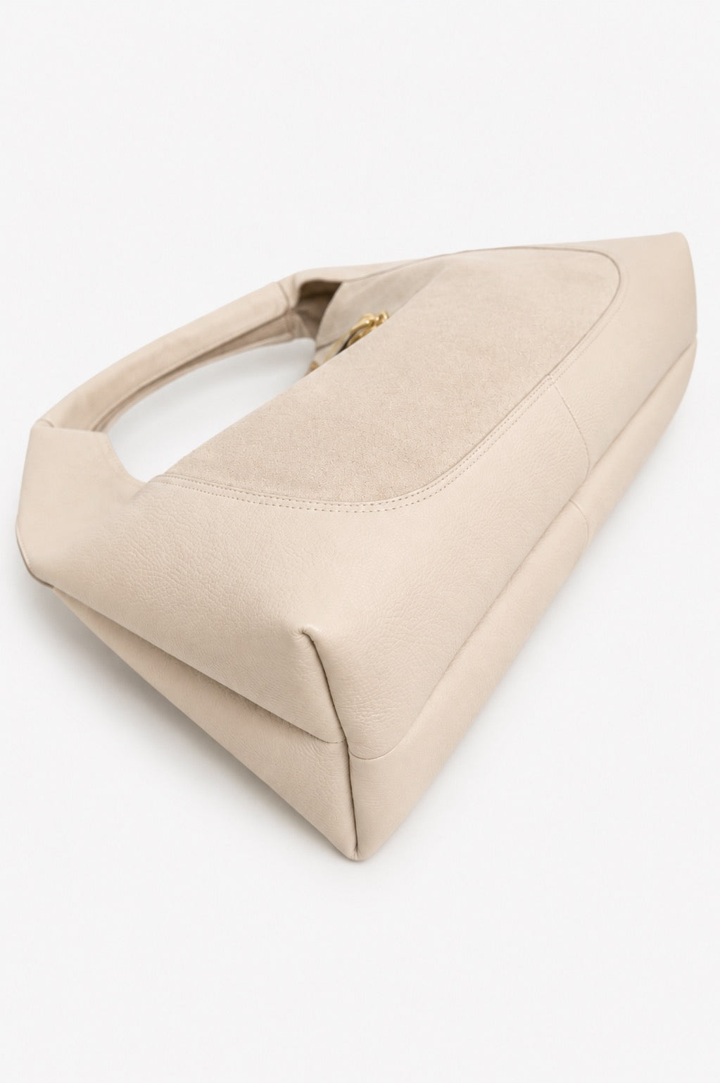 Sloane Large Suede Leather Saddle Bag - Fawn