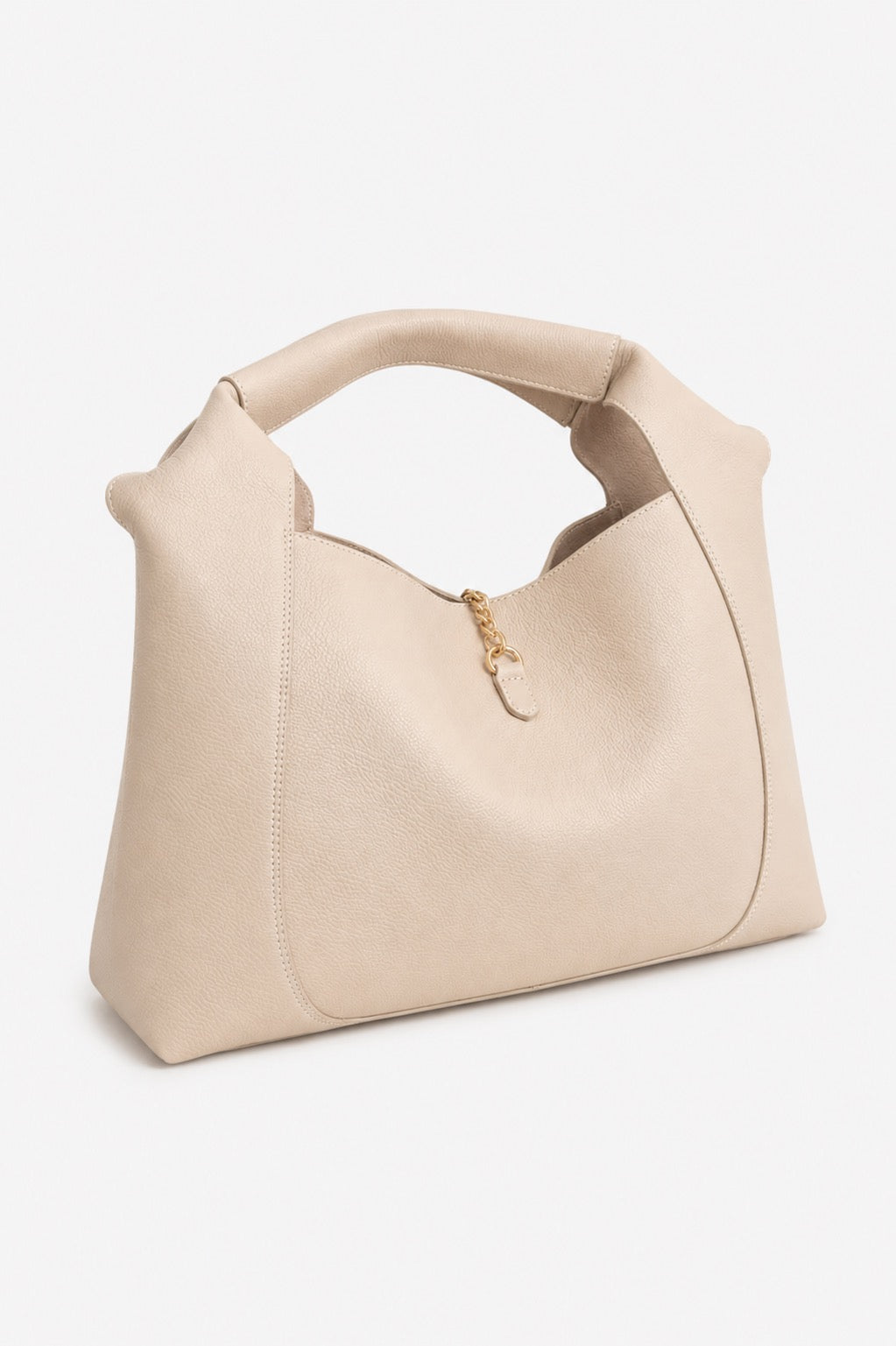 Sloane Large Suede Leather Saddle Bag - Fawn