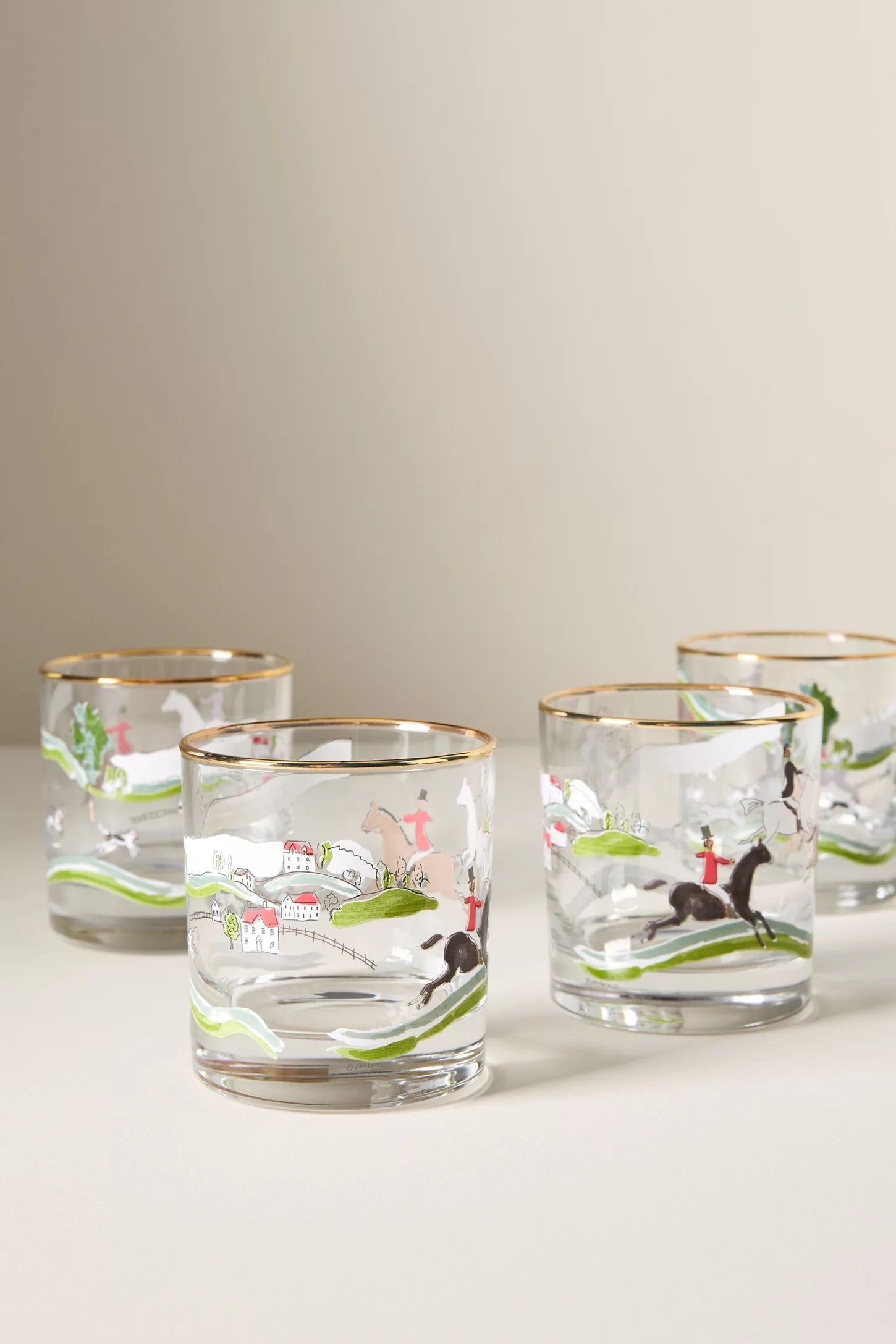 The Hunt Scene Short Drinking Glass Set