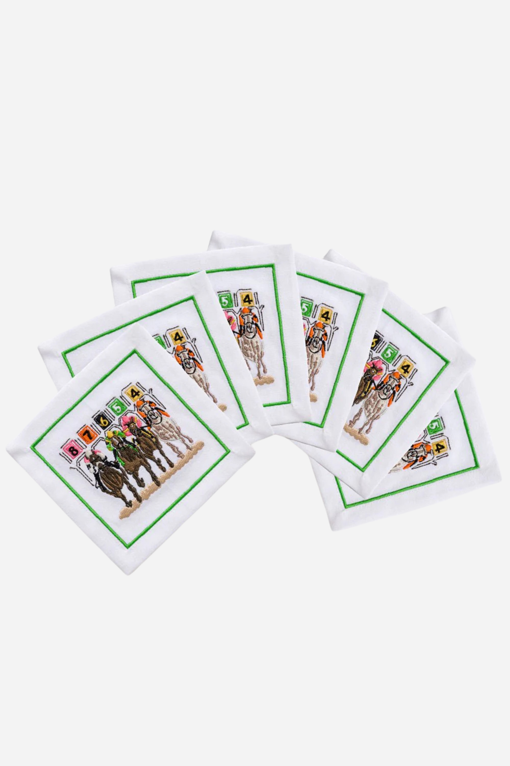 pomegranate stylish equestrian to the races jockey cocktail napkin set