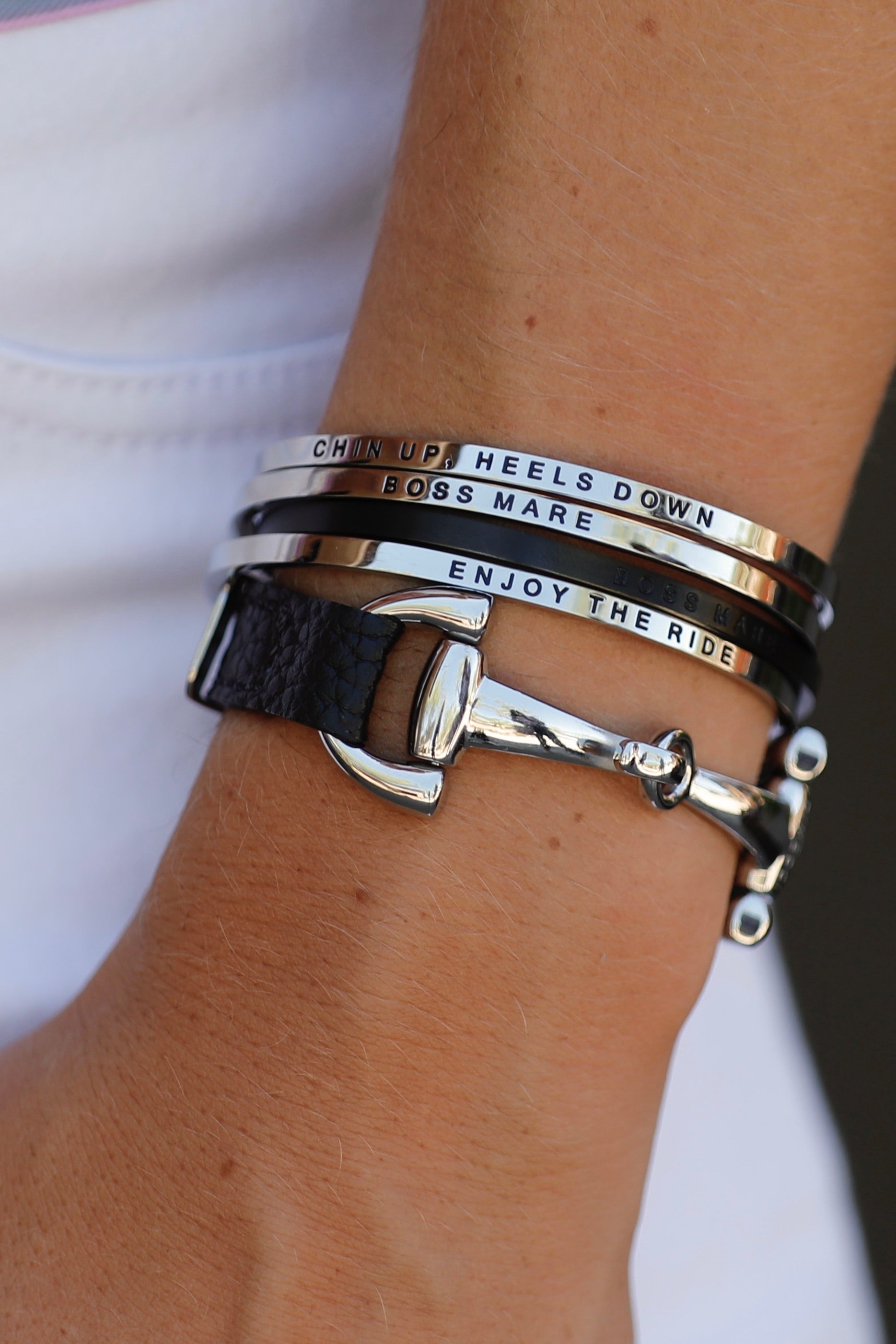 dimacci stylish equestrian alba single wrap leather horse bit bracelet