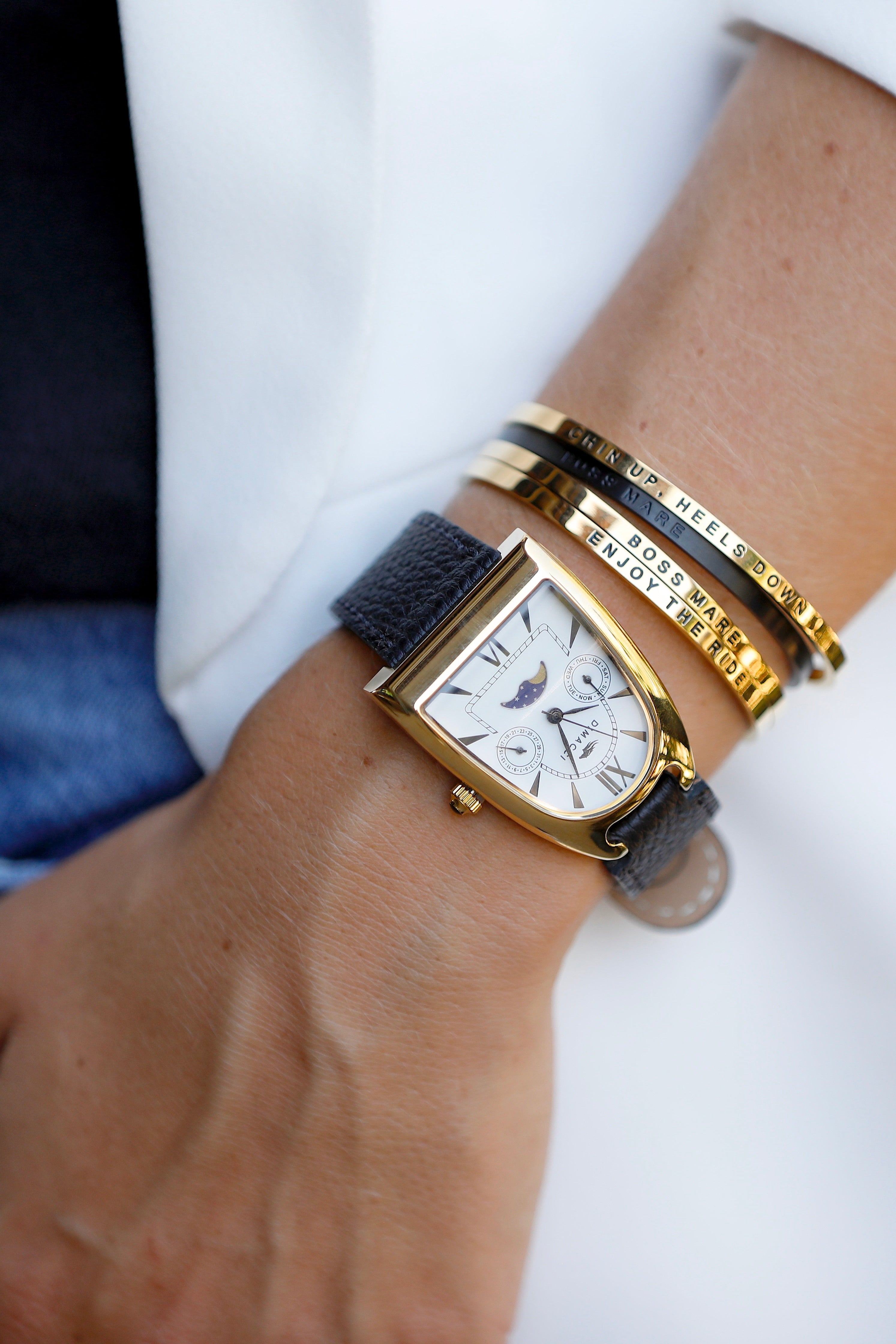 dimacci stylish equestrian deauville stirrup boyfriend watch