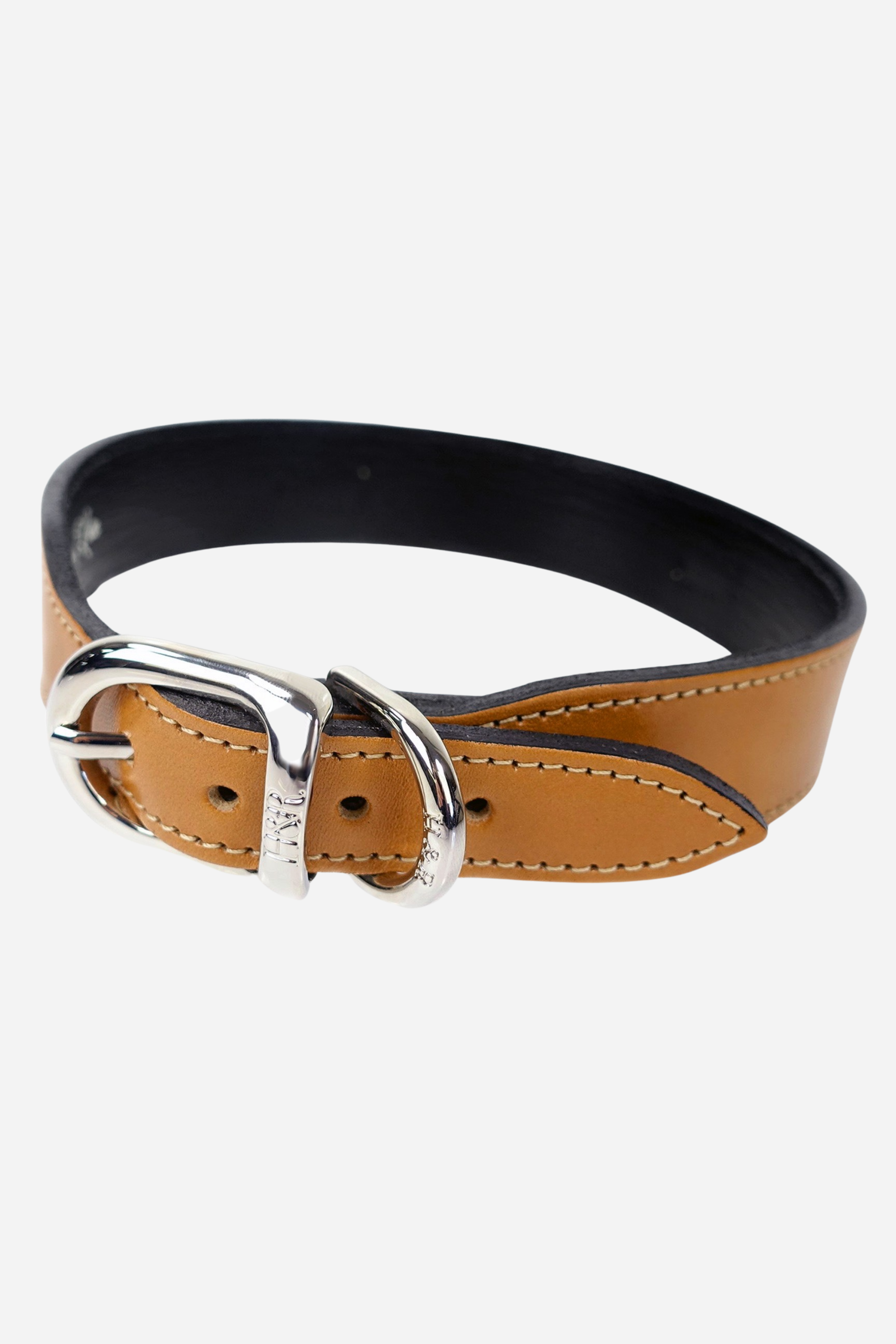 Stylish Equestrian Belmont Dog Collar 100% Italian Leather