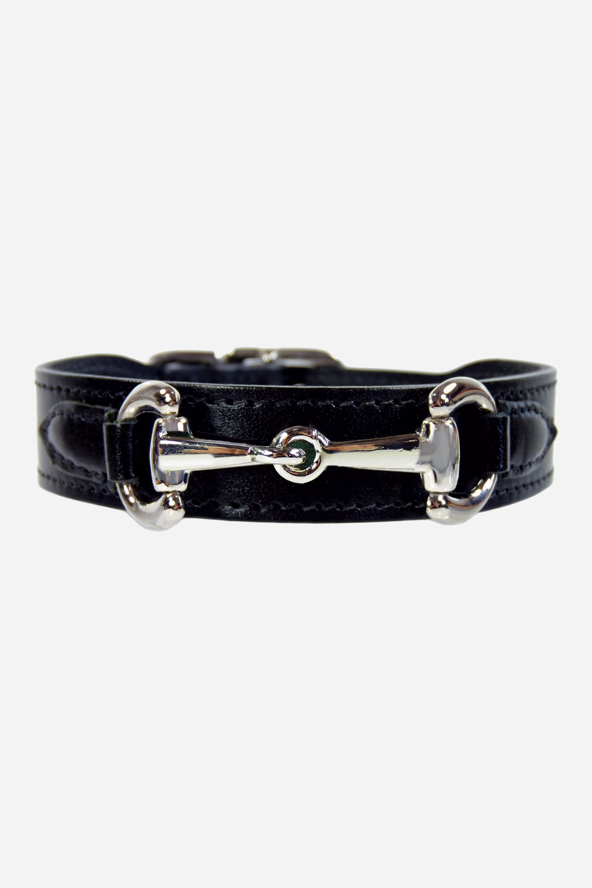 Stylish Equestrian Belmont Dog Collar 100% Italian Leather