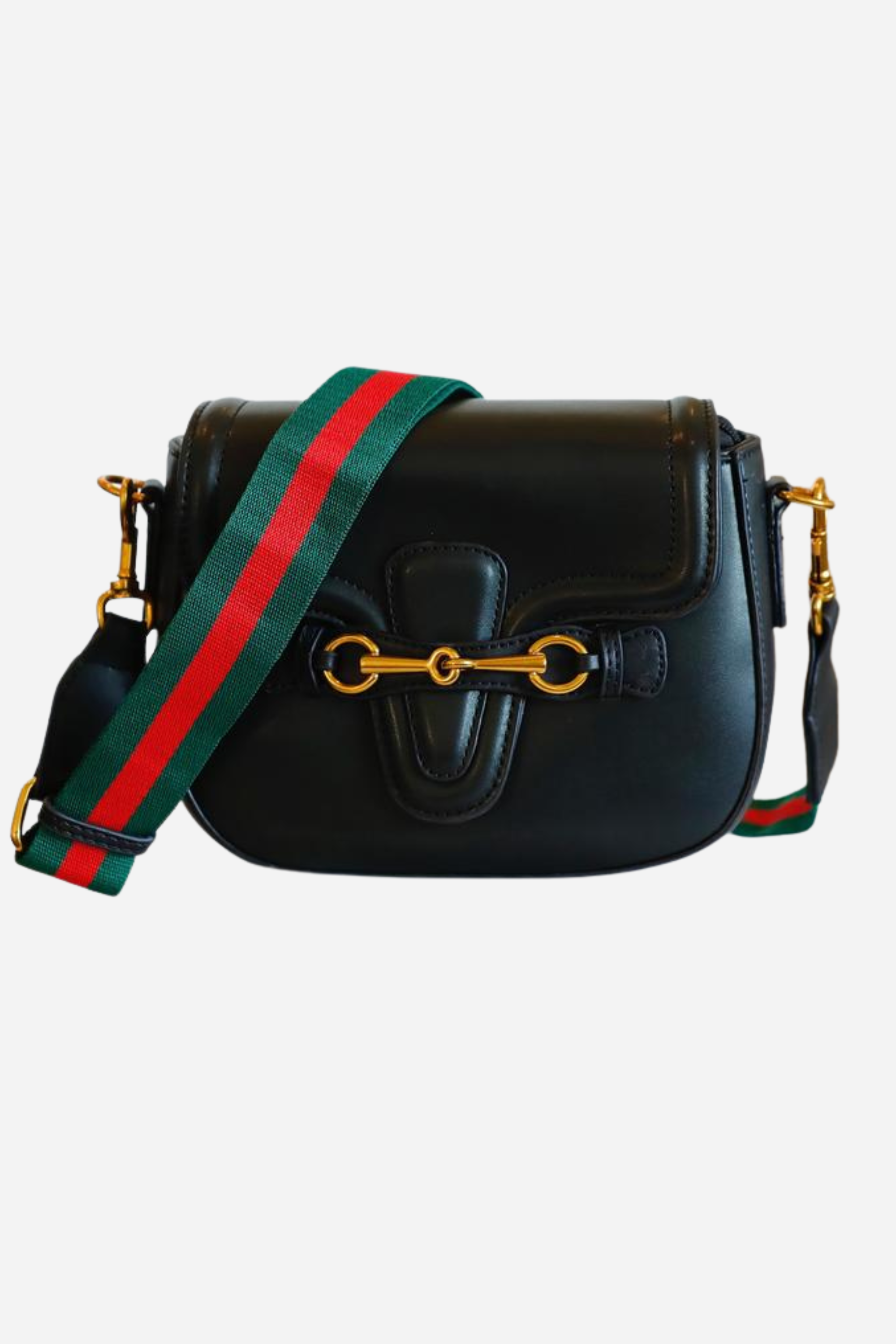 stylish equestrian hanna vegan crossbody with horse bit and gucci stripe strap horse bit bag