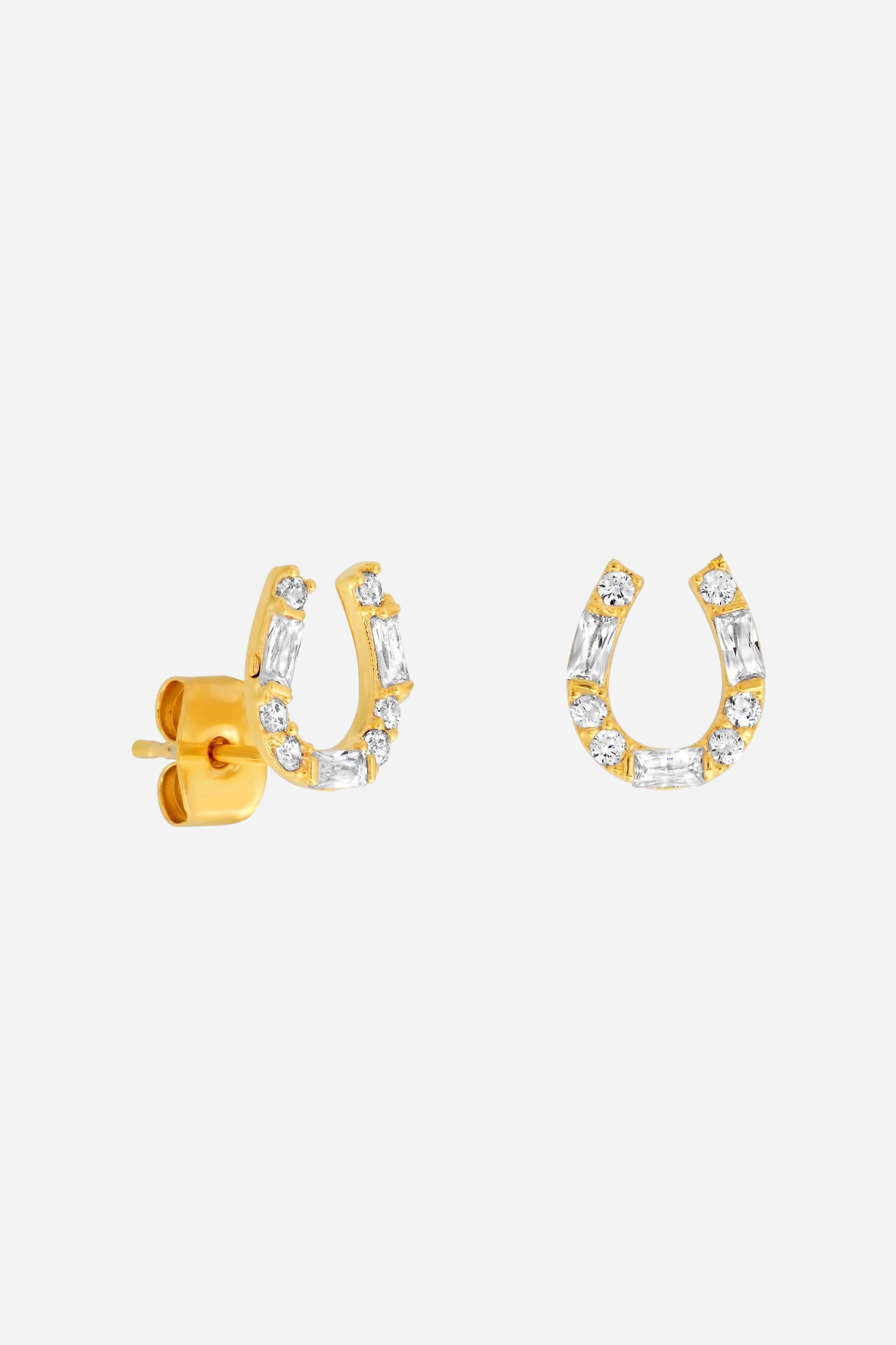 tai jewelry stylish equestrian lucky baguette horseshoe earrings