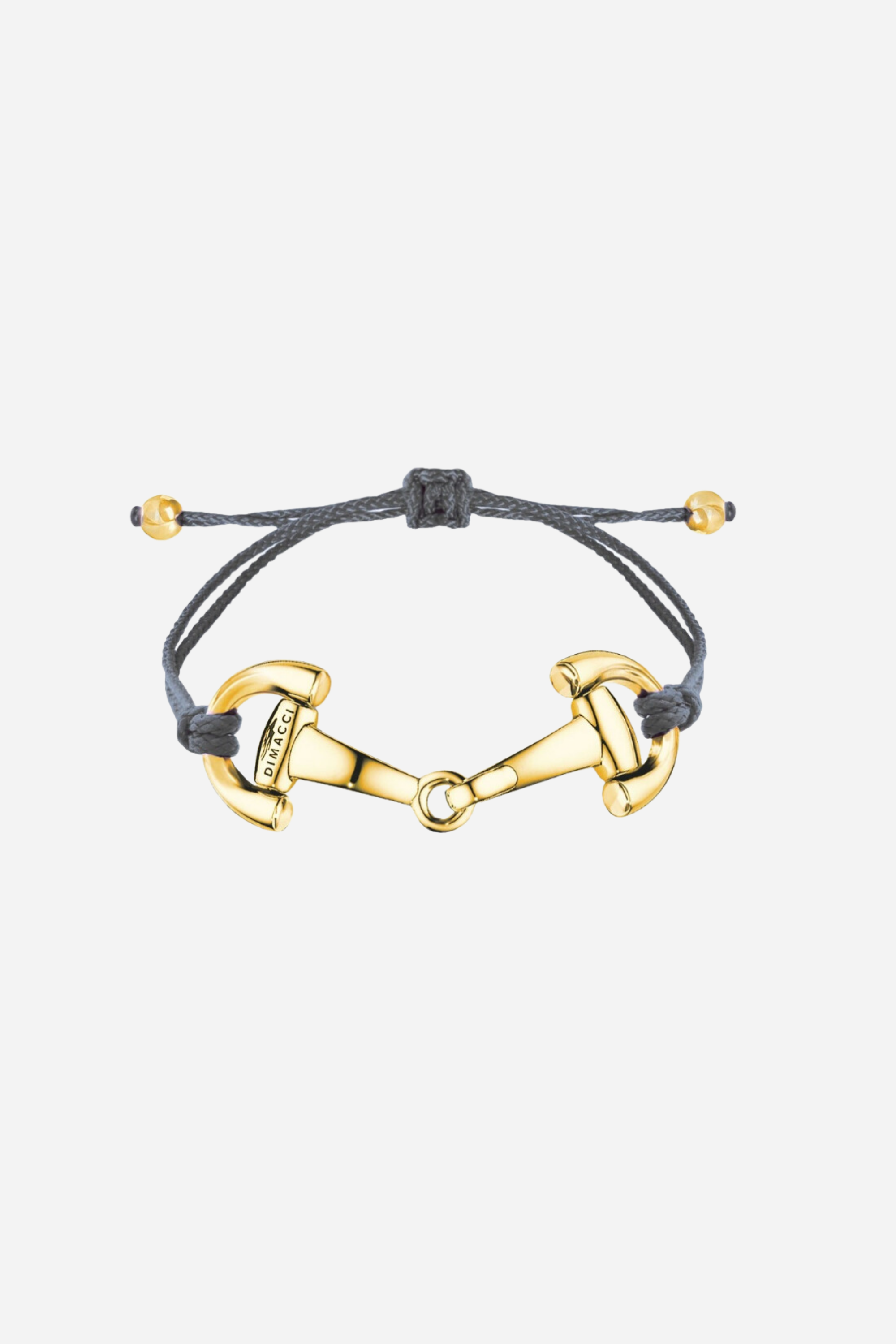 dimacci stylish equestrian pony equestrian bracelet Grey Pony Bracelet from Stylish Equestrian x Dimacci, handmade in Germany with an adjustable nylon band and polished stainless steel snaffle bit detail. Elegant, dainty equestrian bracelet perfect for layering or gifting to horse lovers.
