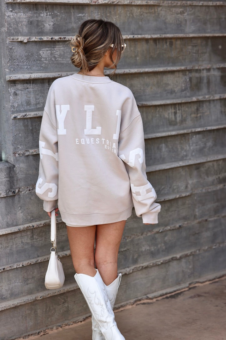 as colour stylish equestrian stylish EQ oversized sweatshirt white