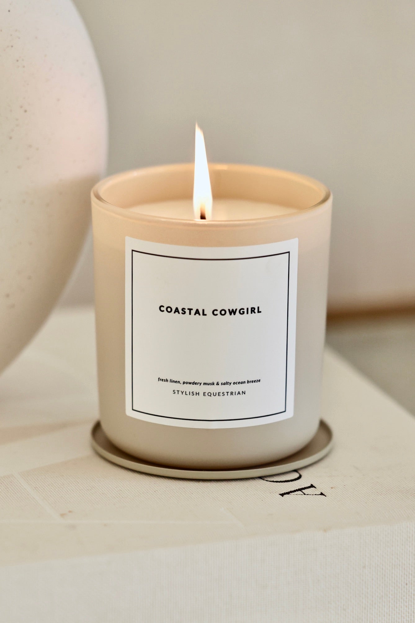 stylish equestrian signature soy wax coastal cowgirl  candle 