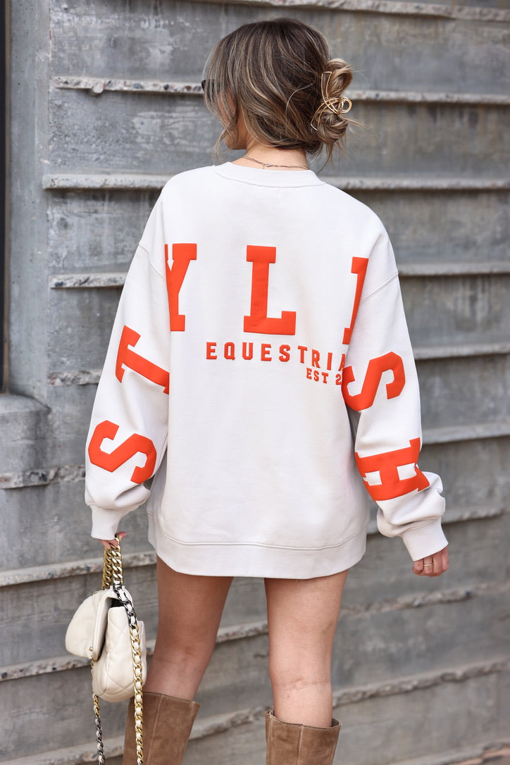 as colour stylish equestrian stylish EQ oversized sweatshirt orange