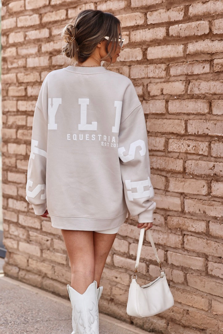 as colour stylish equestrian stylish EQ oversized sweatshirt white