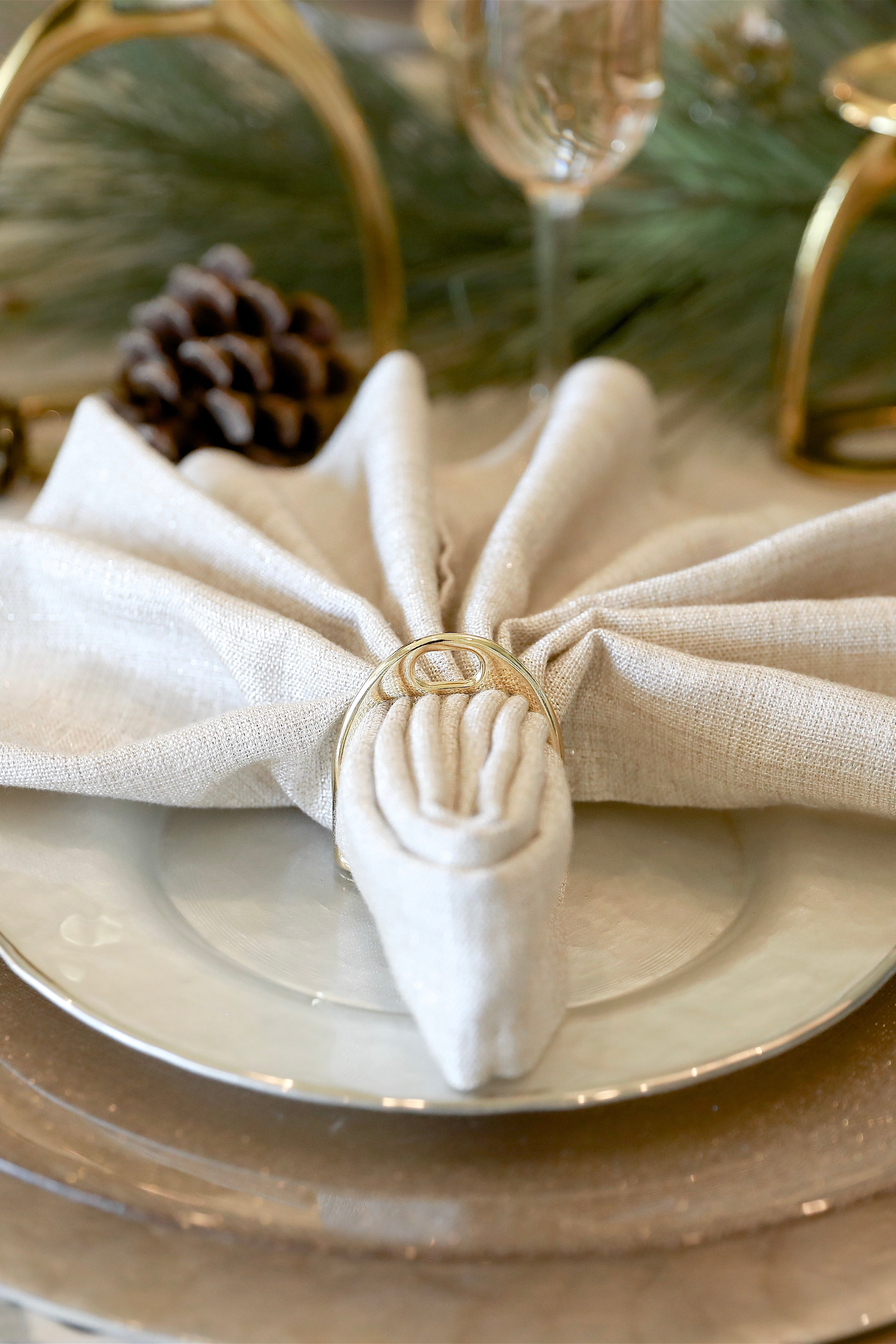 Stirrup Napkin Ring Set - Gold