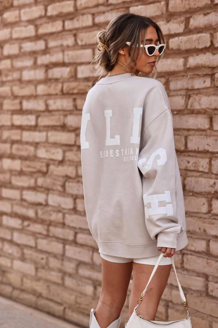 as colour stylish equestrian stylish EQ oversized sweatshirt white