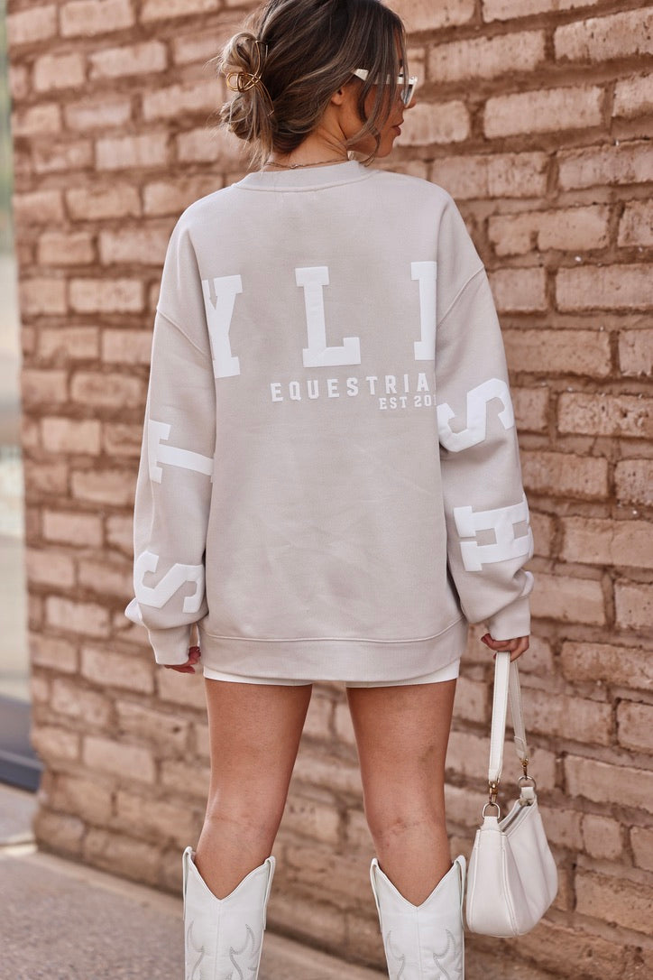 as colour stylish equestrian stylish EQ oversized sweatshirt white