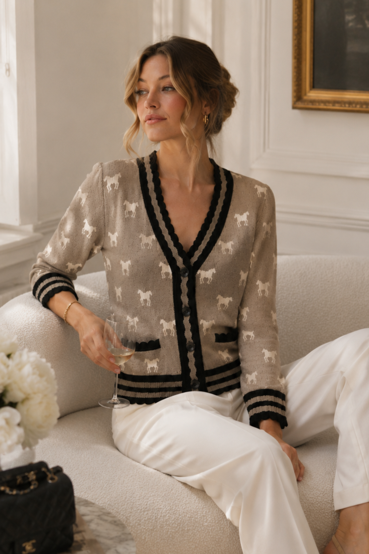 Alessi Long-Sleeve Cardigan - Taupe