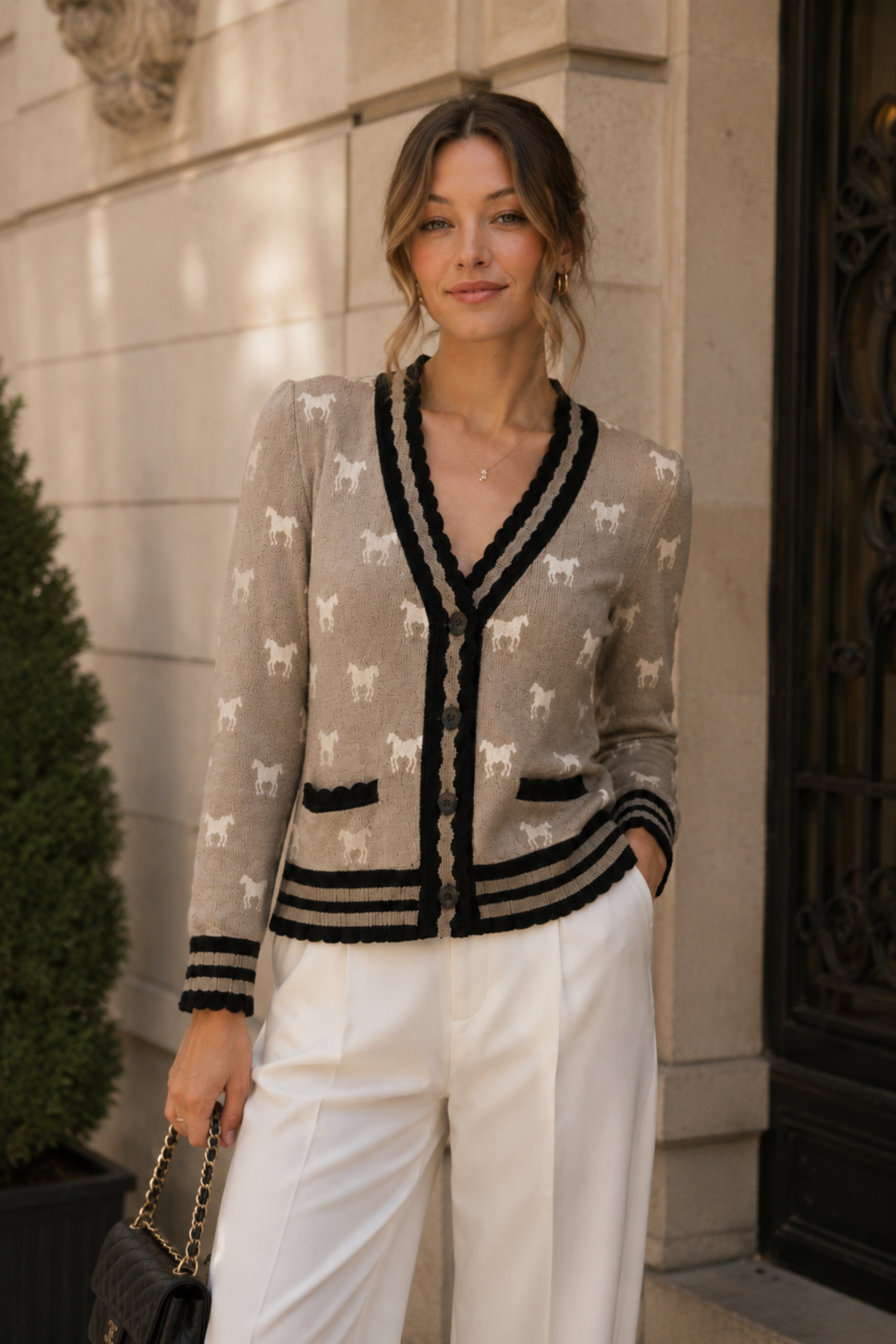 Alessi Long-Sleeve Cardigan - Taupe