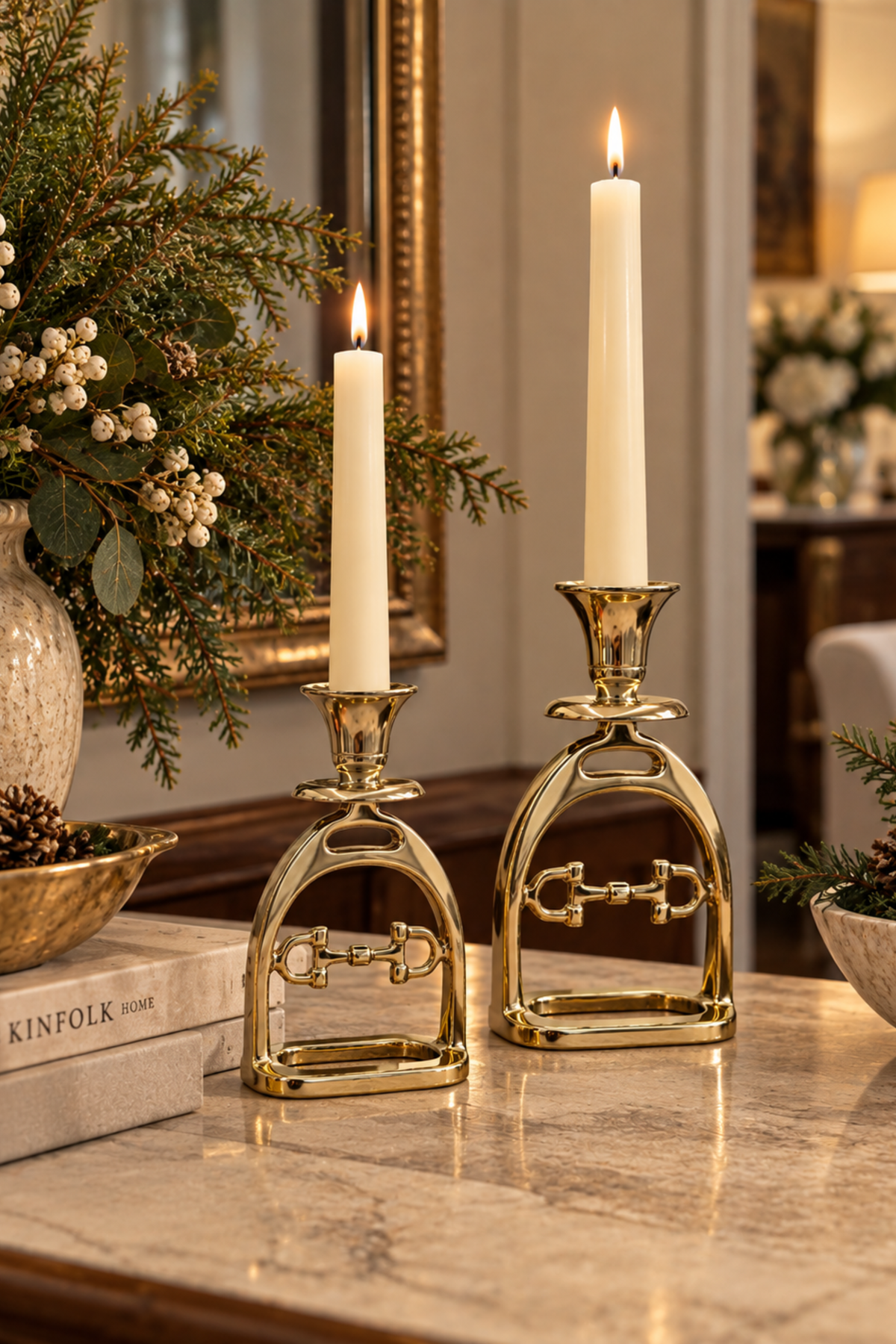 Alexander Bit Candle Holder - Champagne Gold