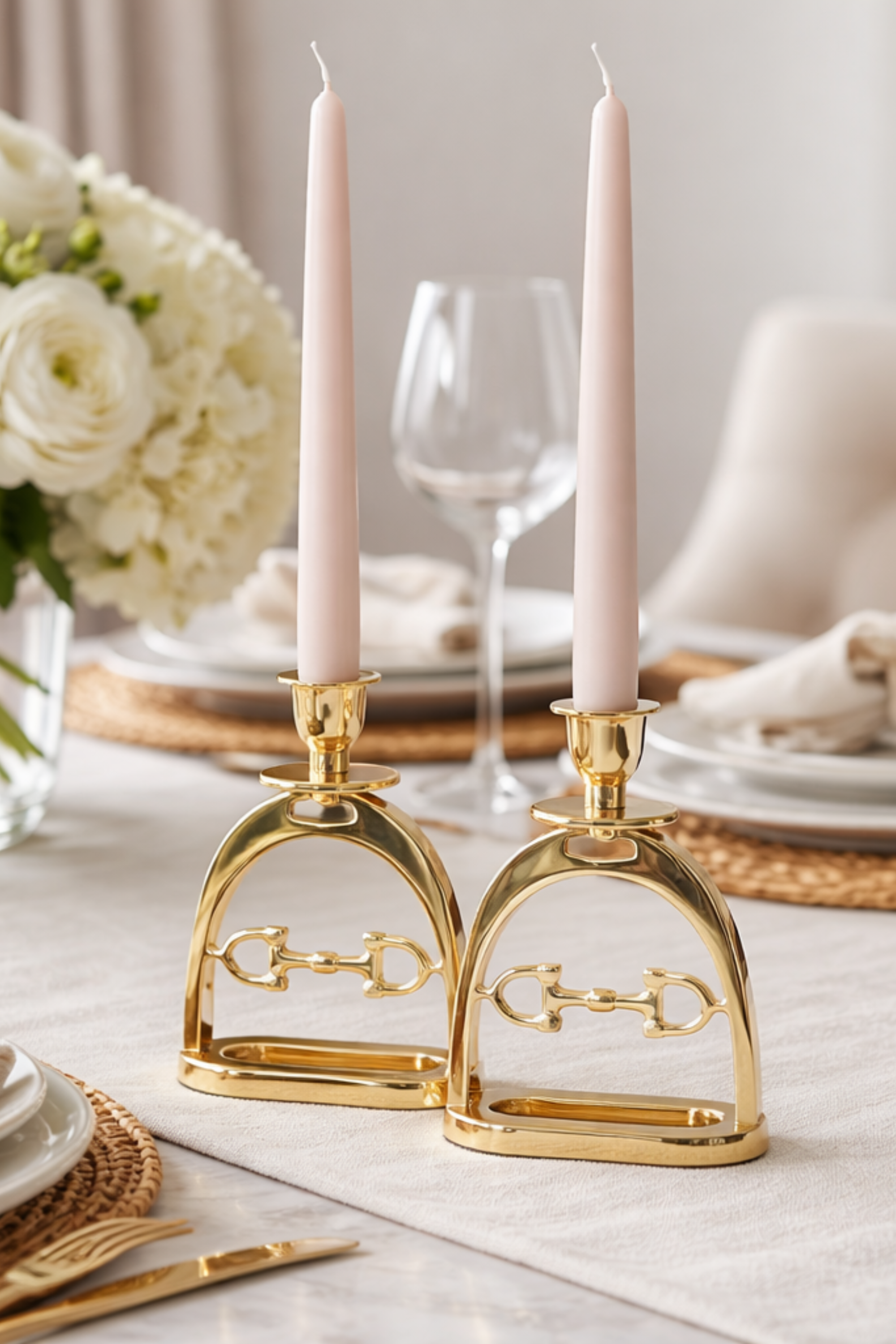 Alexander Stirrup Candle Holder Set - Gold
