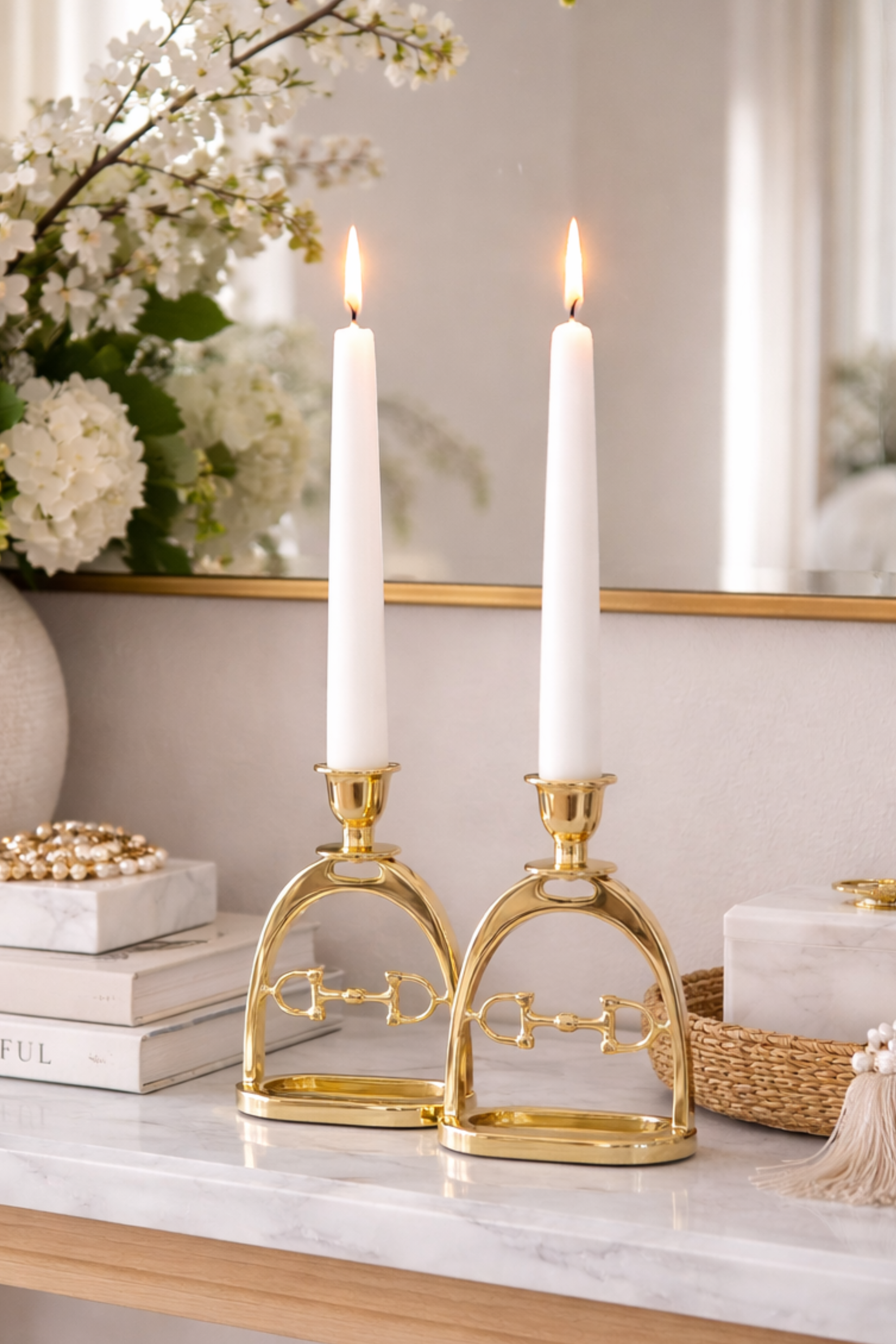 Alexander Stirrup Candle Holder Set - Gold