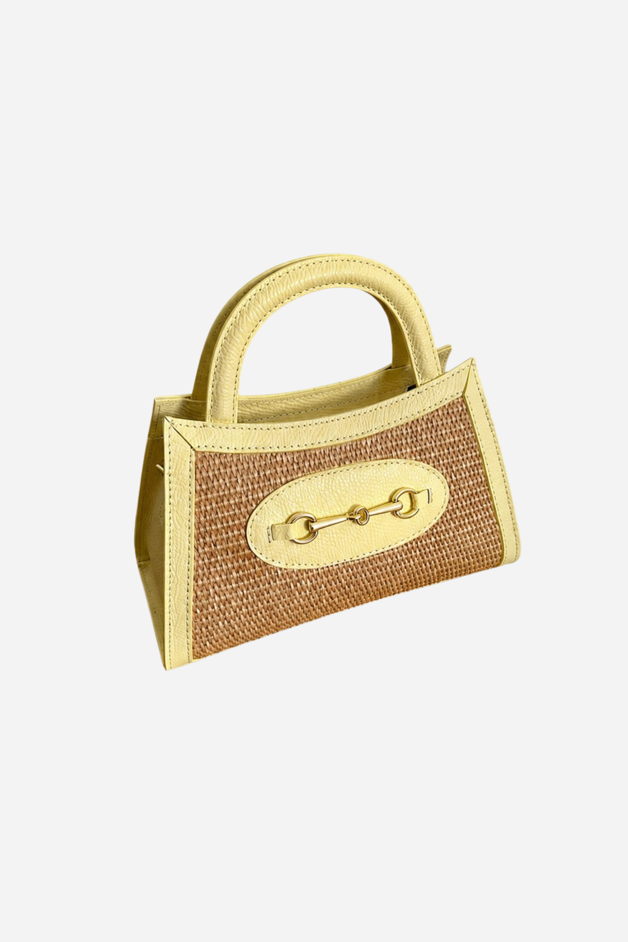 Alix Raffia Bit Bag - Butter Yellow
