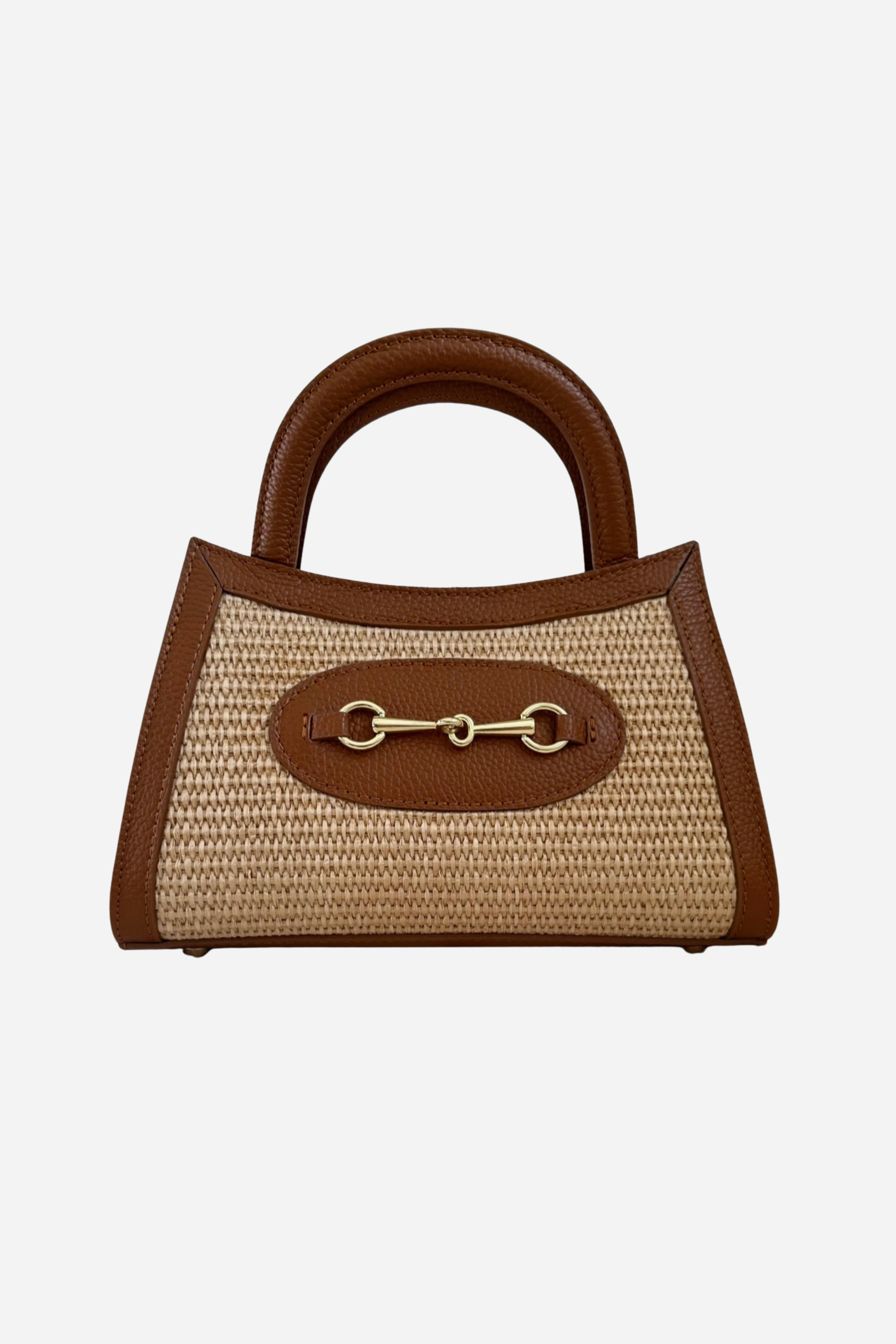 Alix Raffia Bit Bag - Cognac