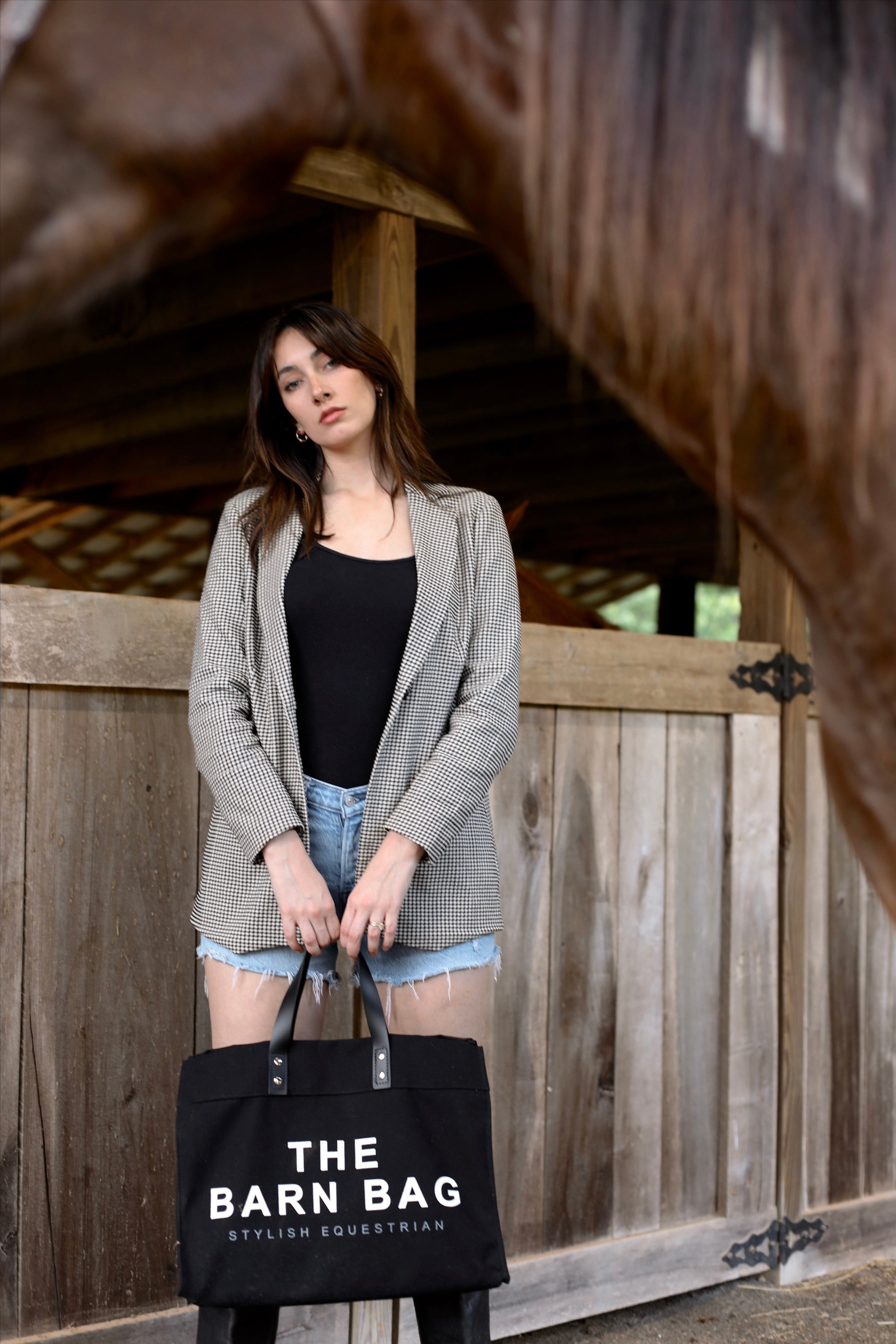 stylish equestrian the barn bag canvas tote