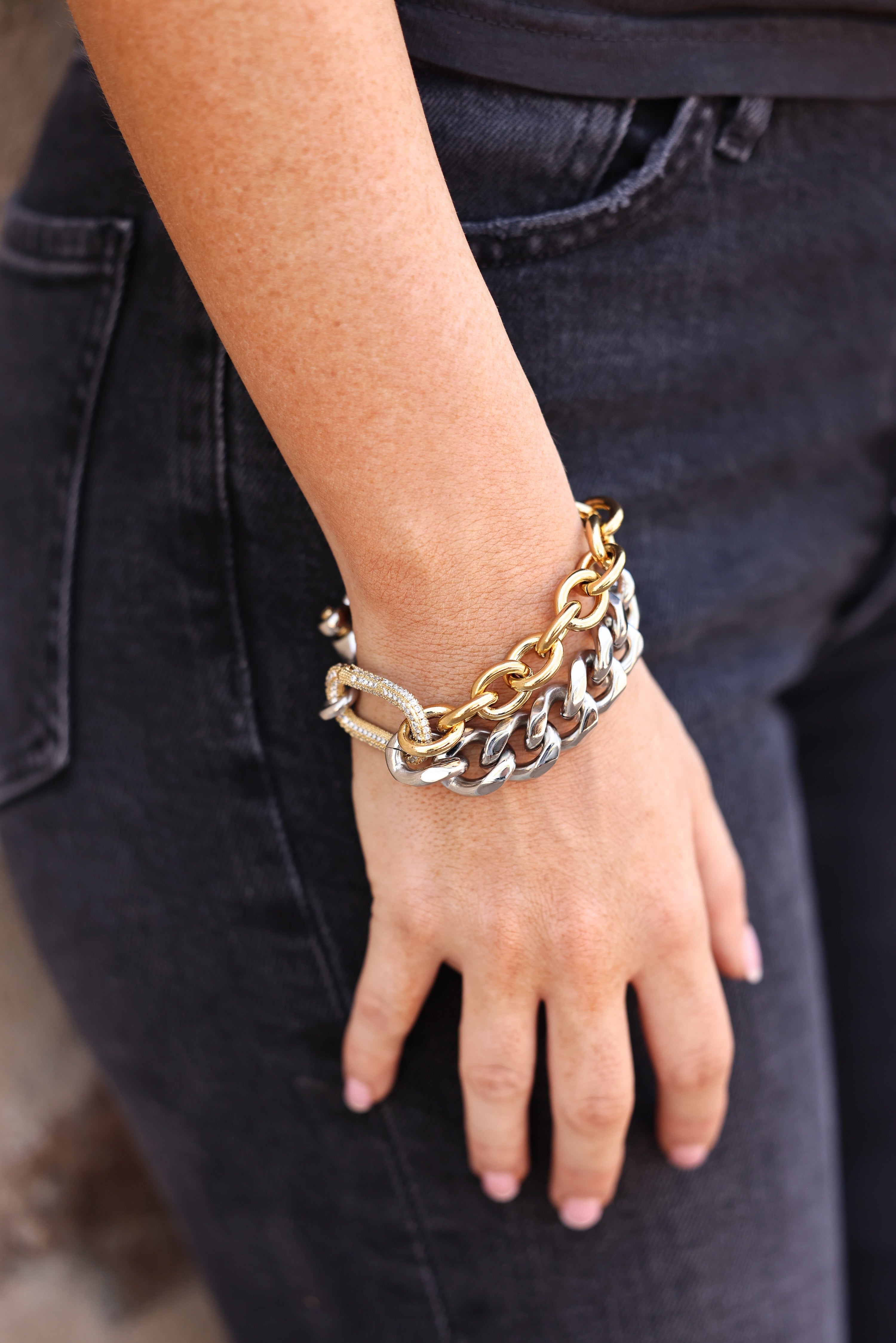 atelier stylish equestrian aries double chain bracelet