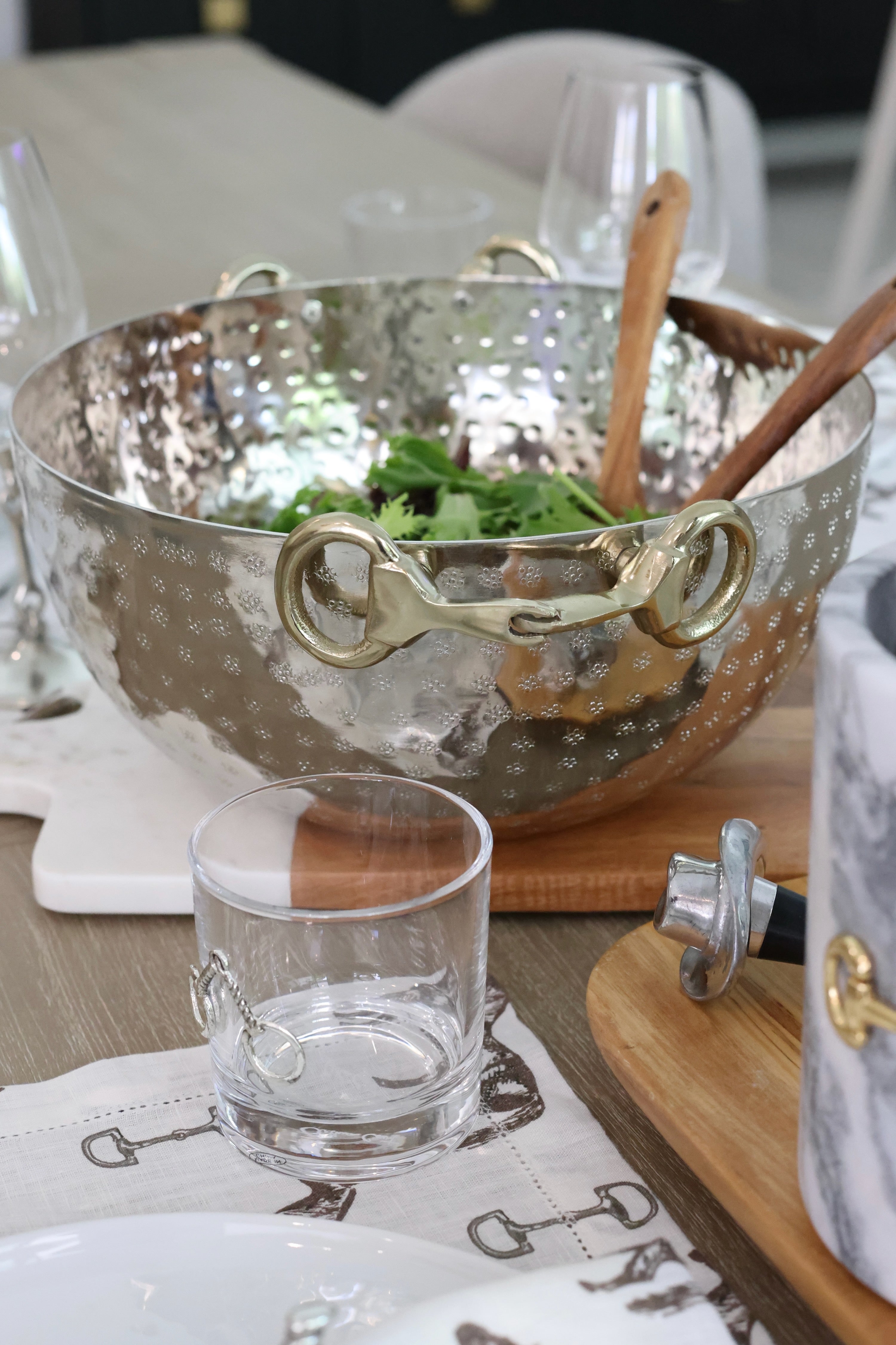 go home ltd. stylish equestrian astoria snaffle bit serving bowl set