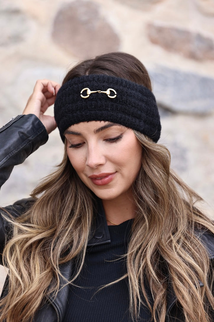 stylish equestrian elsie horse bit knit headband