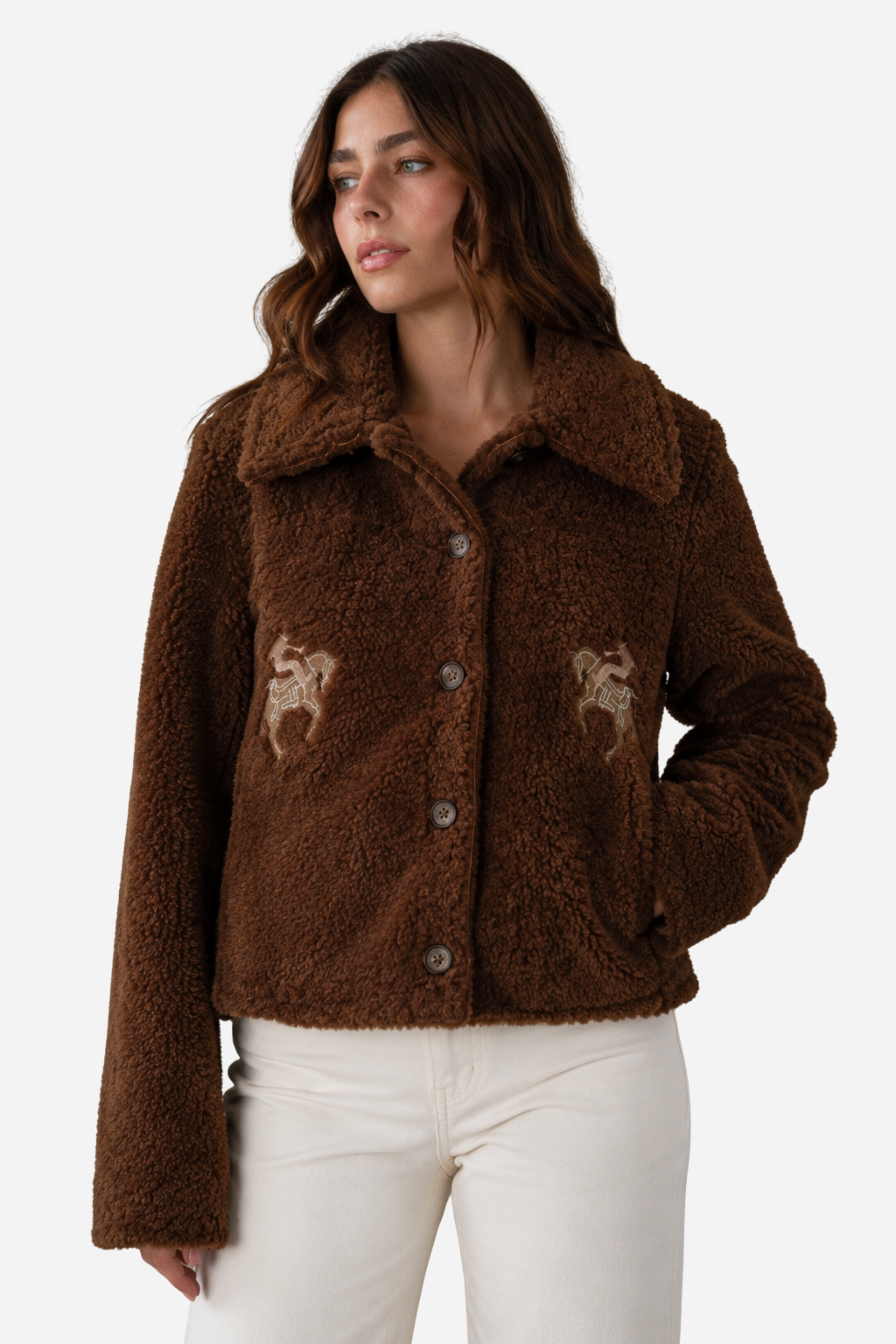 Belle Embroidered Teddy Coat