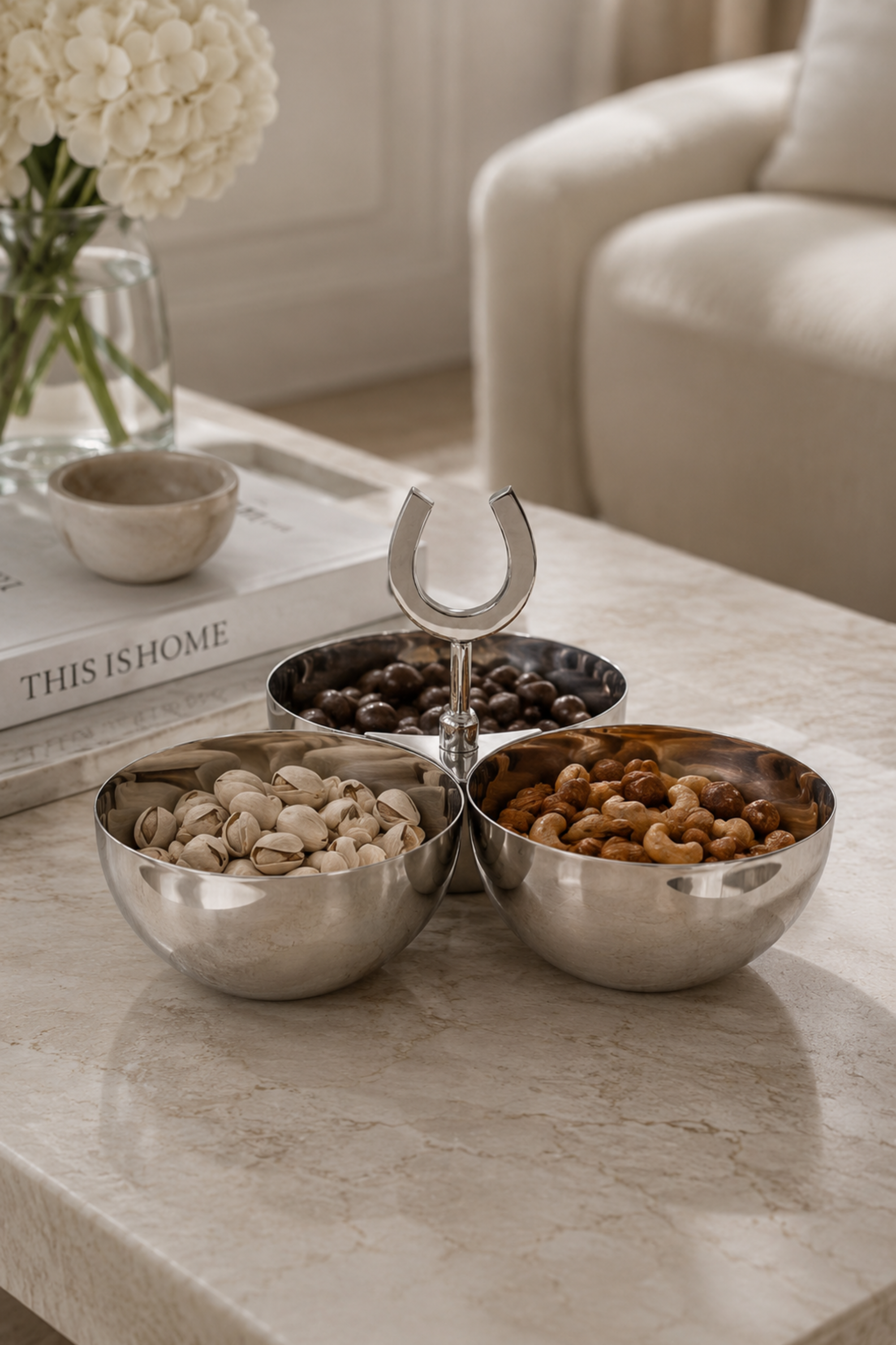Harlowe Horseshoe Nut Bowl - Silver