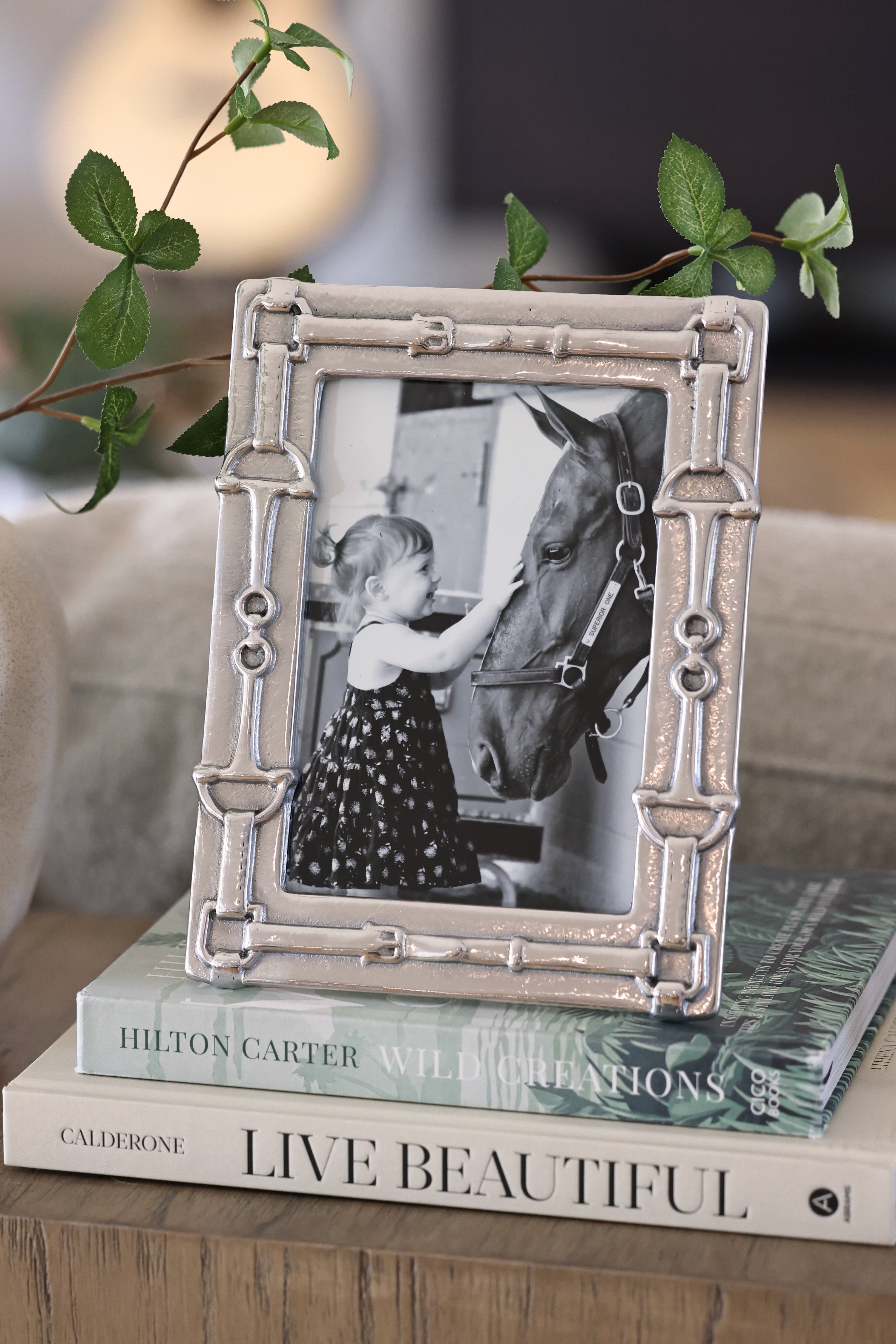 arthur court stylish equestrian bridle snaffle photo frame silver