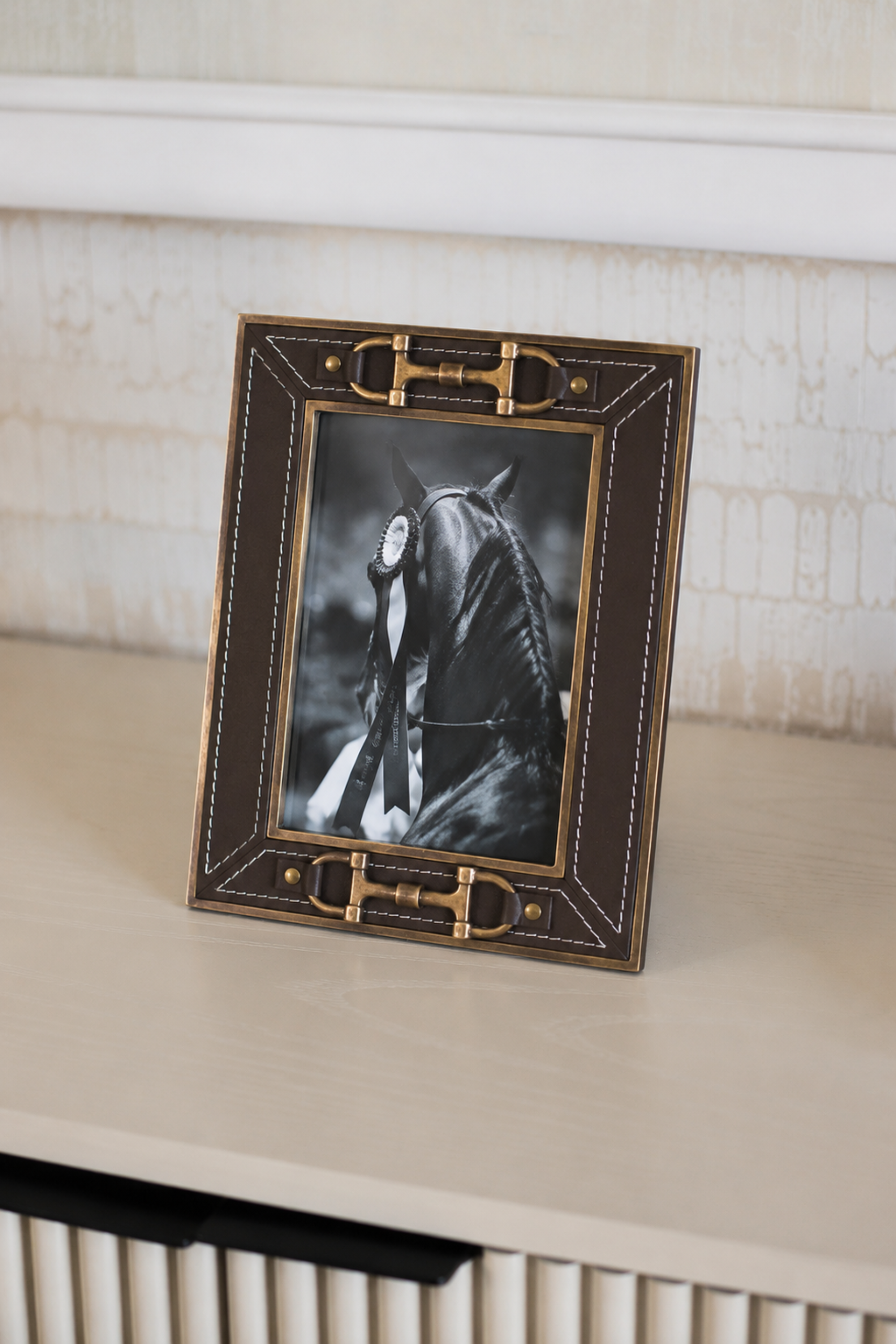 Carter D-Ring Leather Photo Frame - Brown