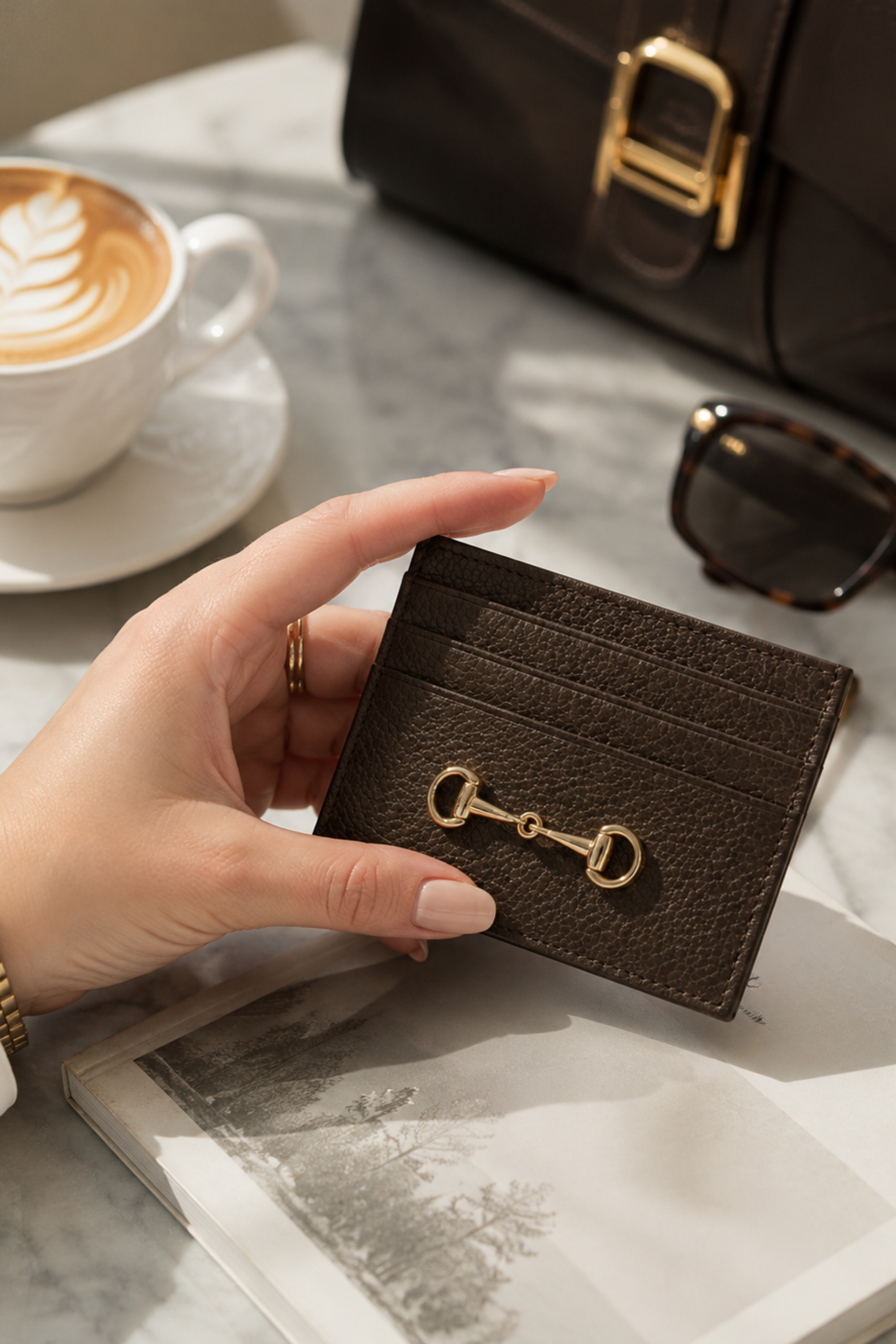 Cavallo Card Holder - Chocolate