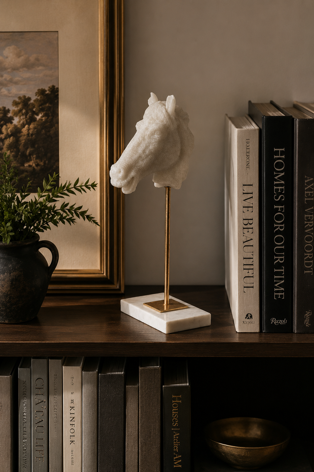 Isla Marble Horse Head Accent