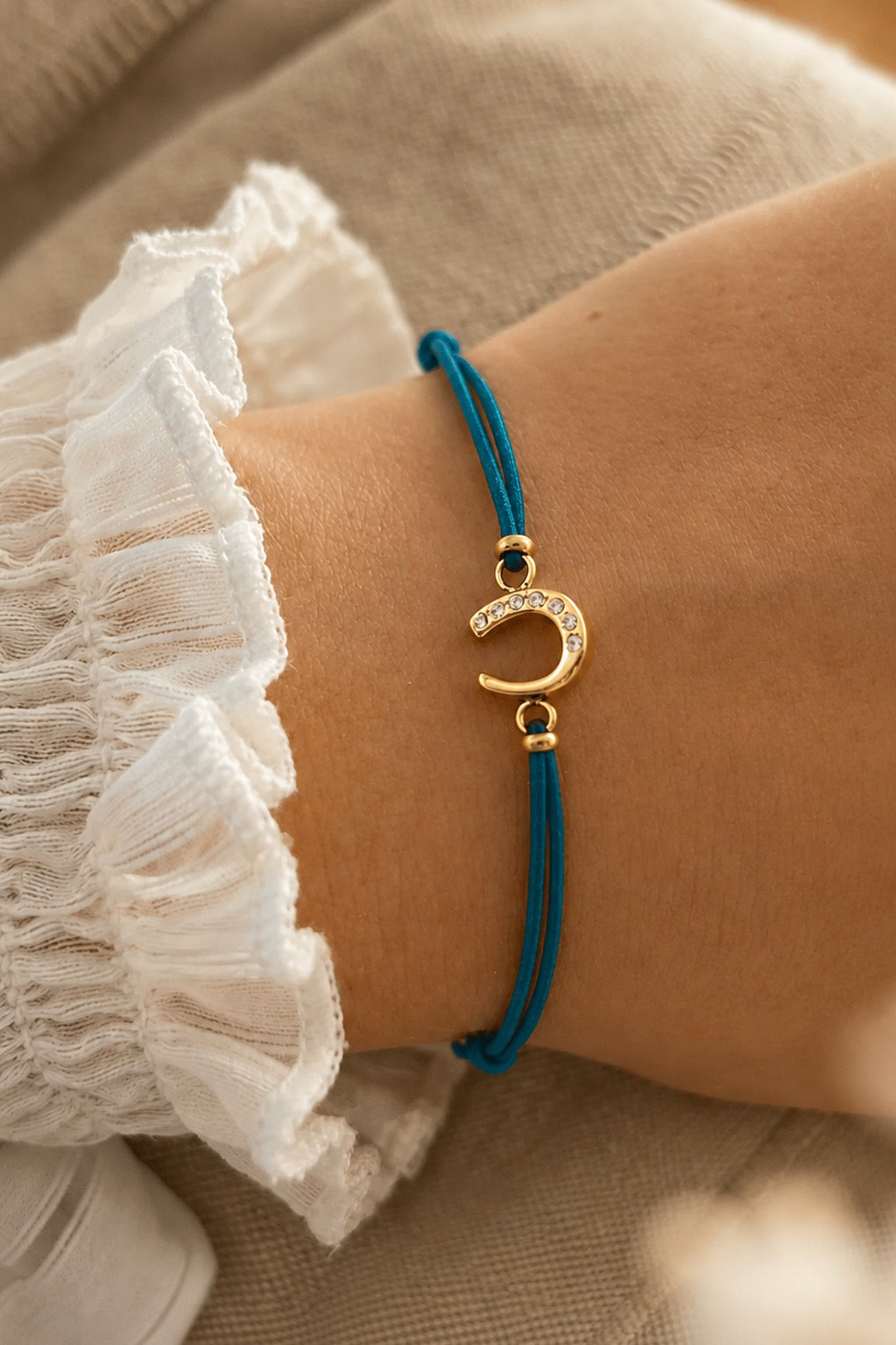 Halo Horseshoe Bracelet - Denim