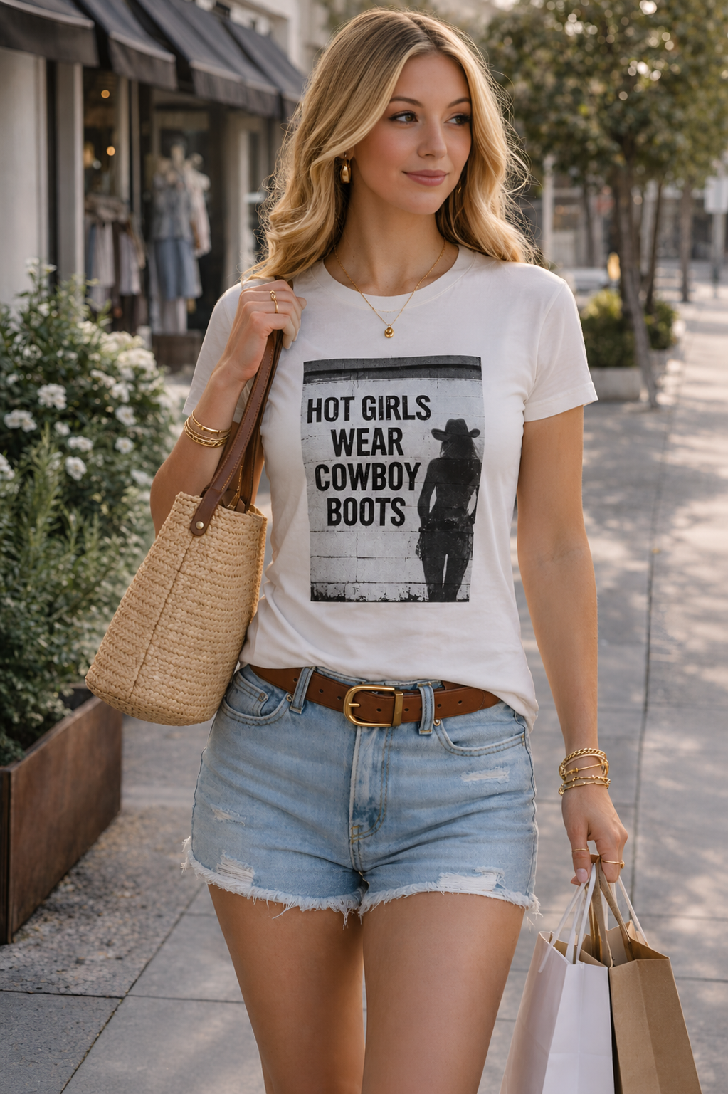 Hot Girls Wear Cowboy Boots Graphic Tee