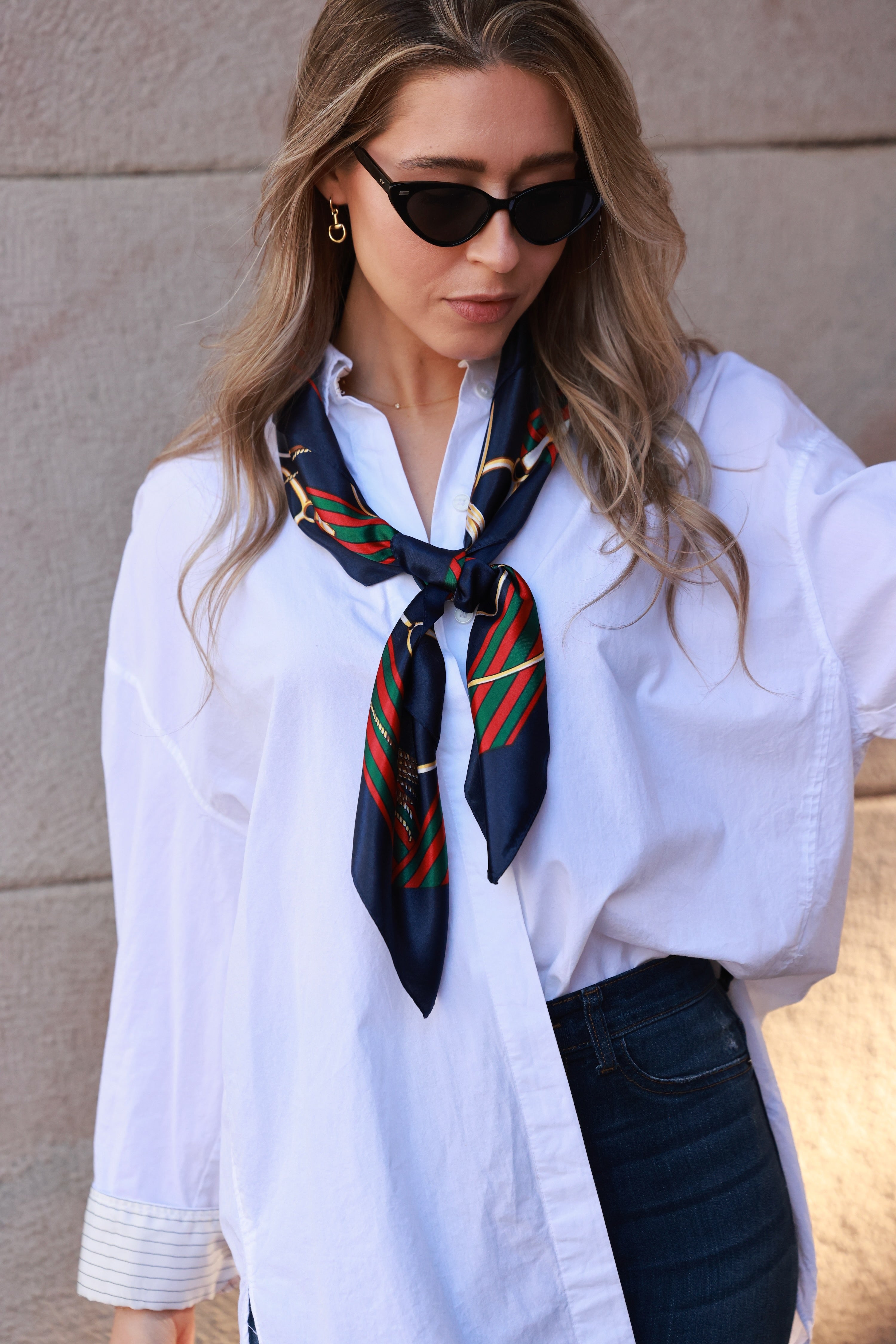 stylish equestrian chelsea scarf navy