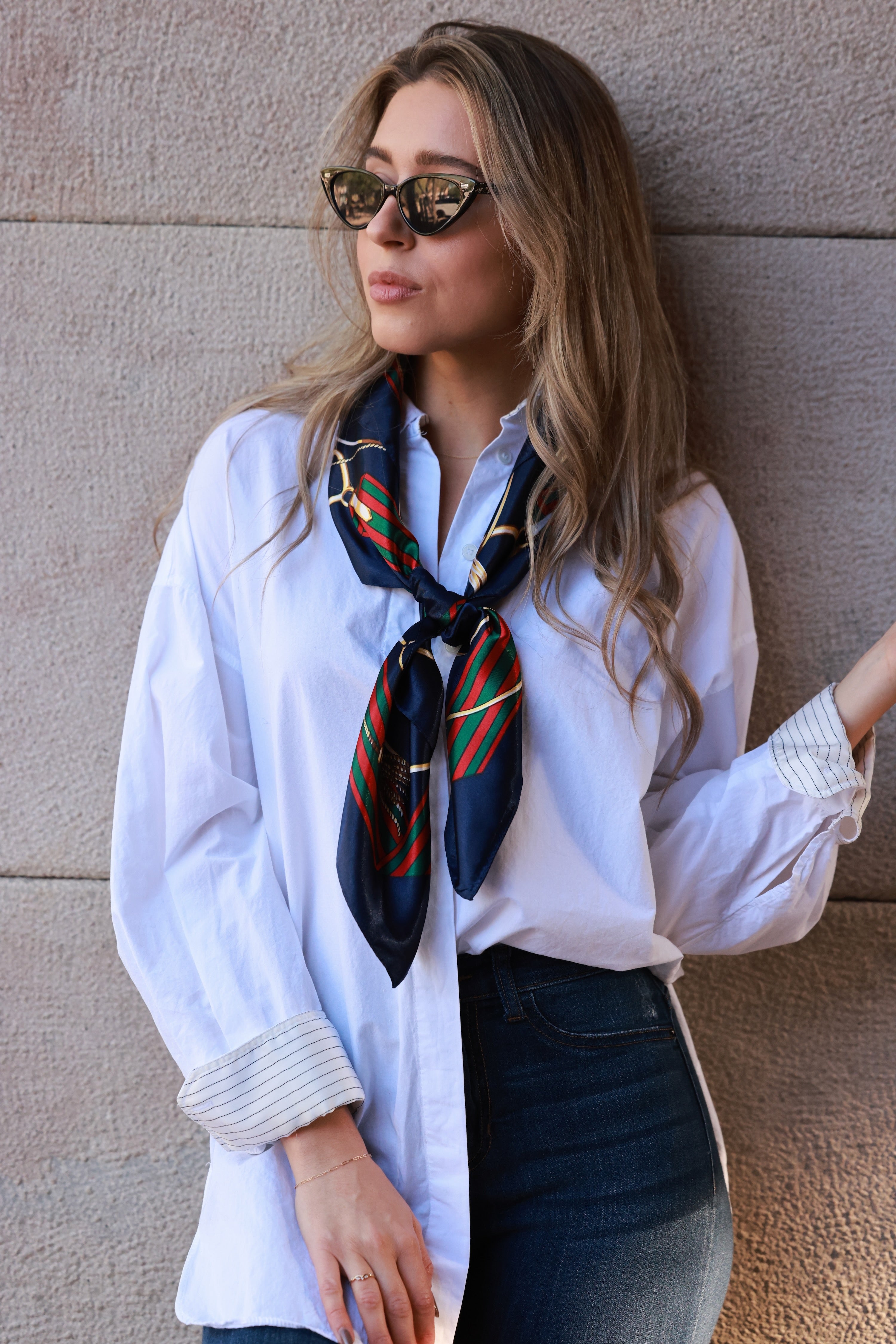 stylish equestrian chelsea scarf navy