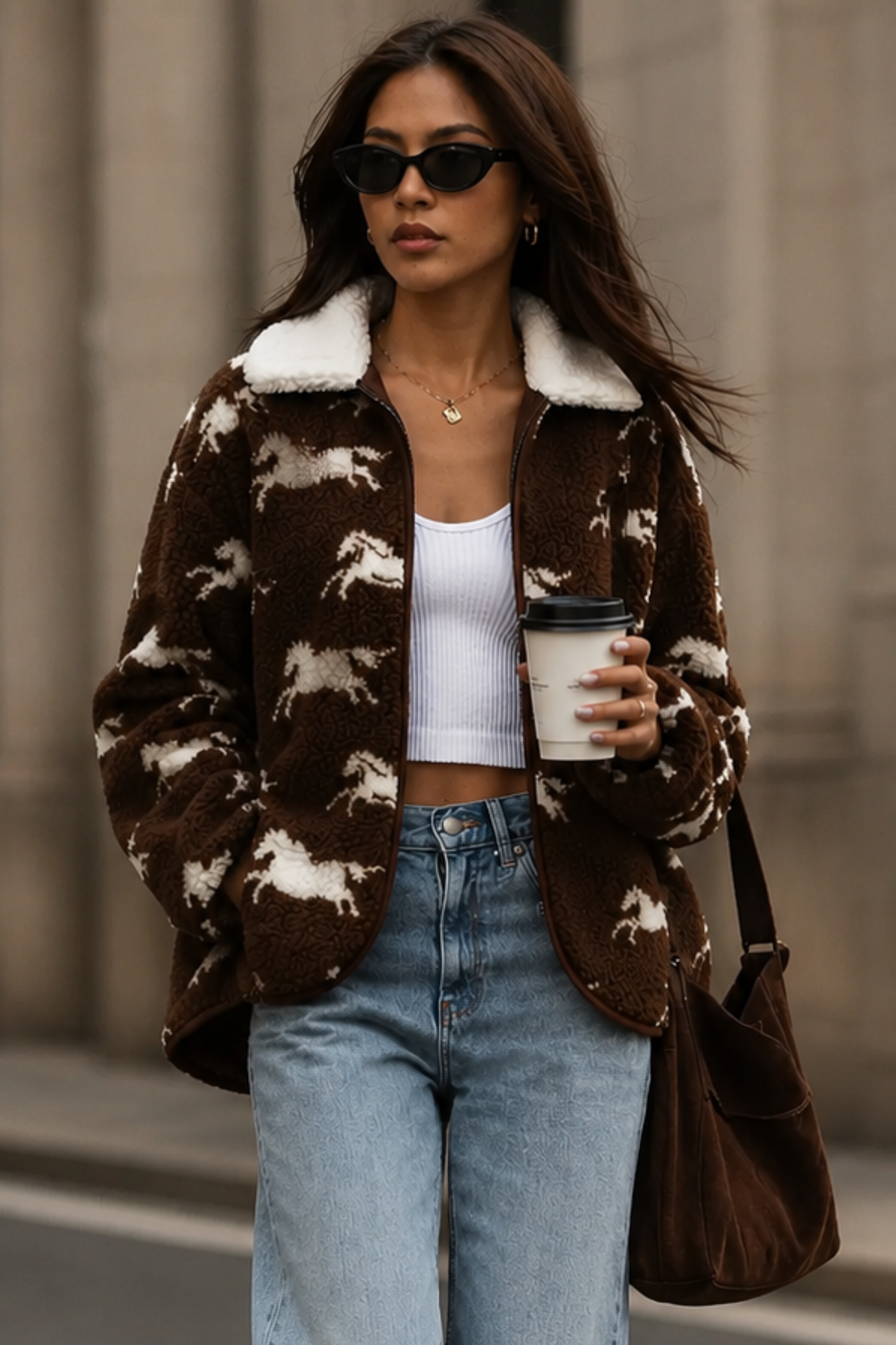Cheyenne Sherpa Jacket - Chocolate