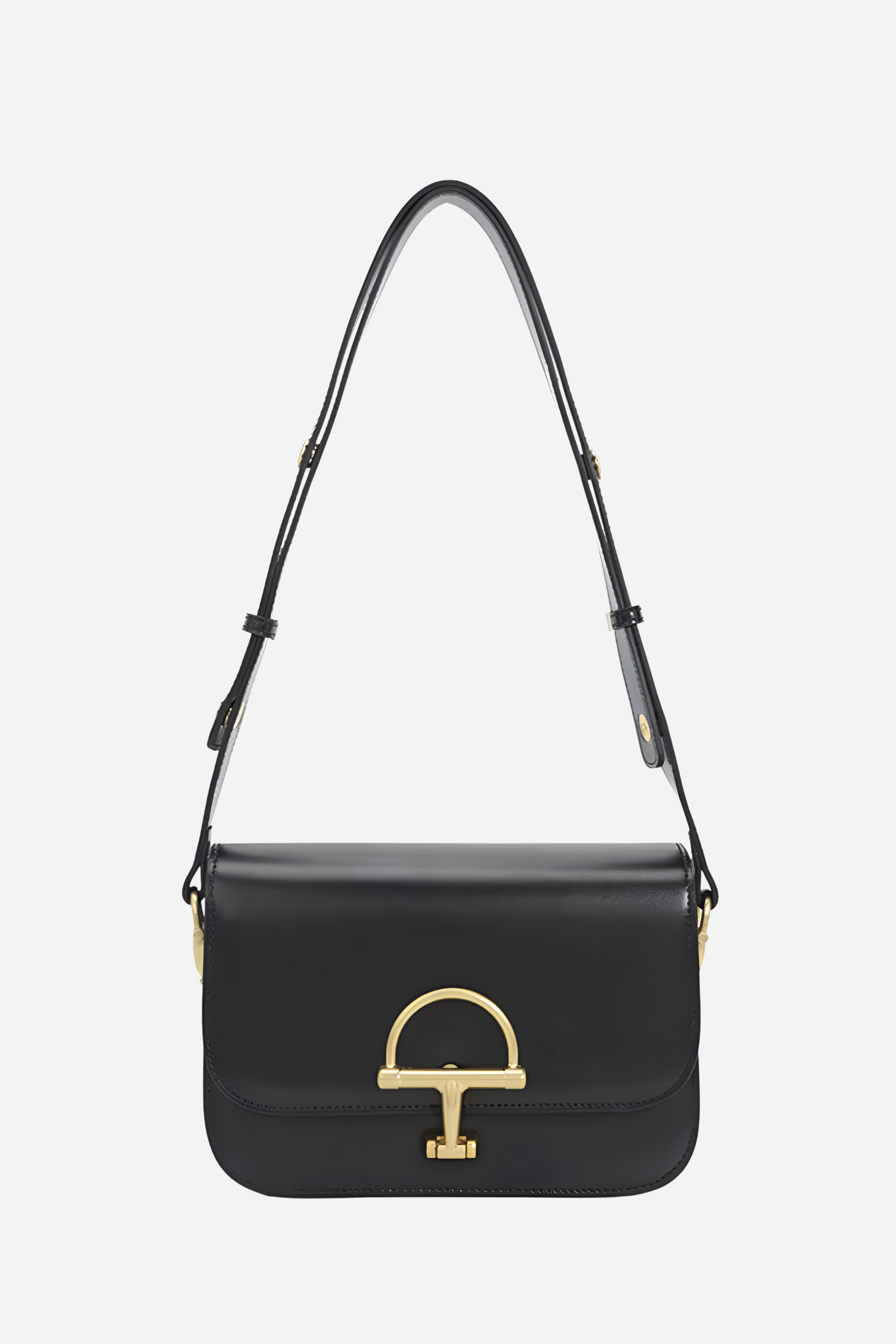 Chloe Horse Bit Shoulder Bag - Black